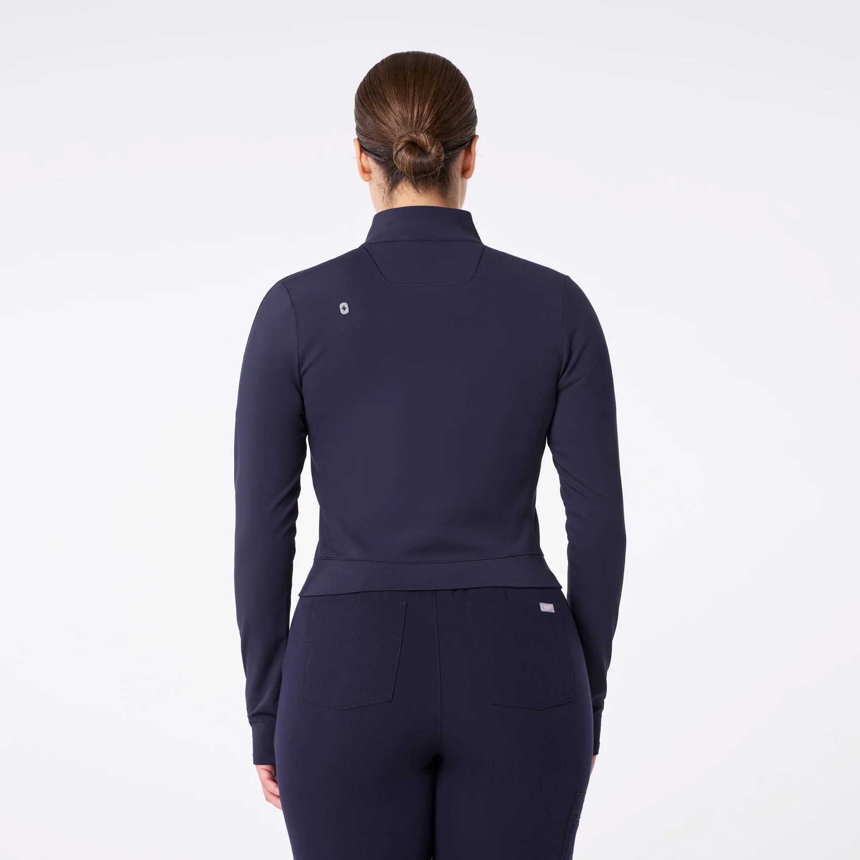 women's Navy On-Shift ContourKnit Cropped Jacket™ - Image 4