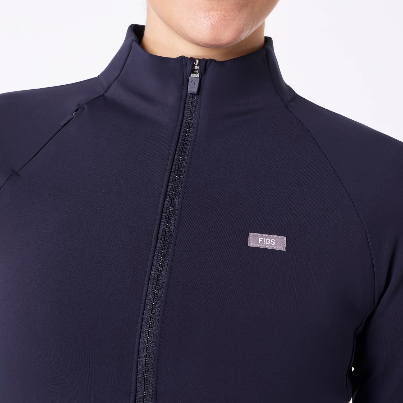 women's Navy On-Shift ContourKnit Cropped Jacket™ - Image 7