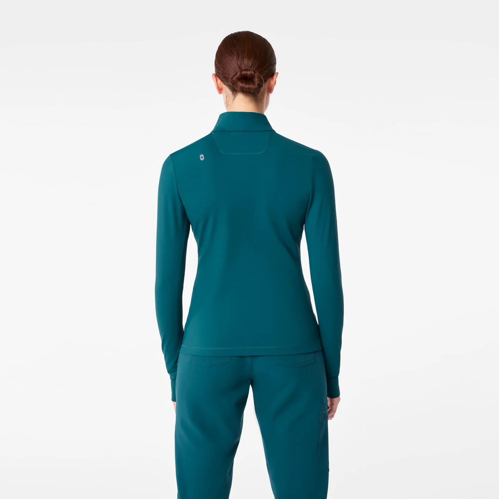 women's Caribbean Blue On-Shift ContourKnit Scrub Jacket™ - Image 4