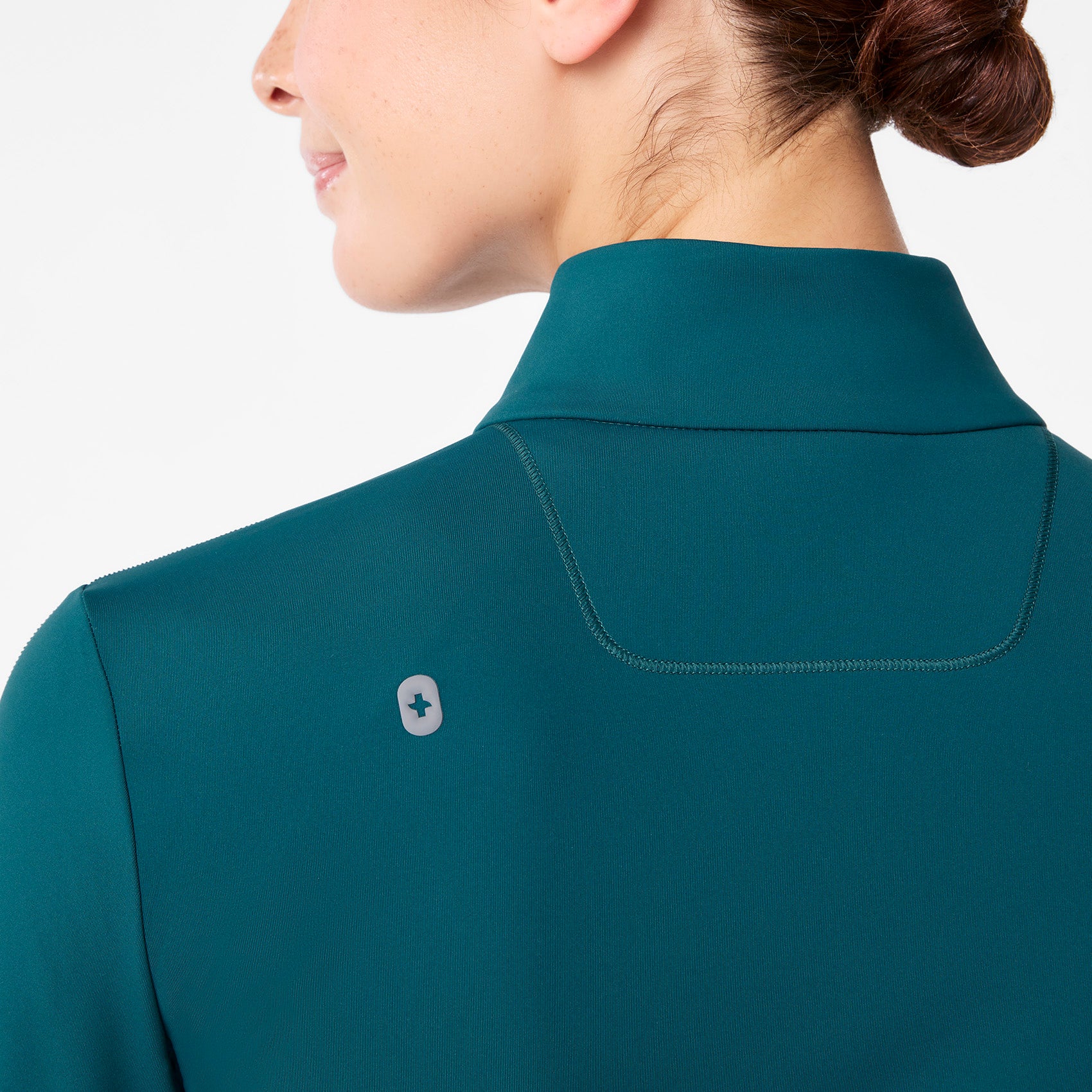 women's Caribbean Blue On-Shift ContourKnit Scrub Jacket™ - Image 5