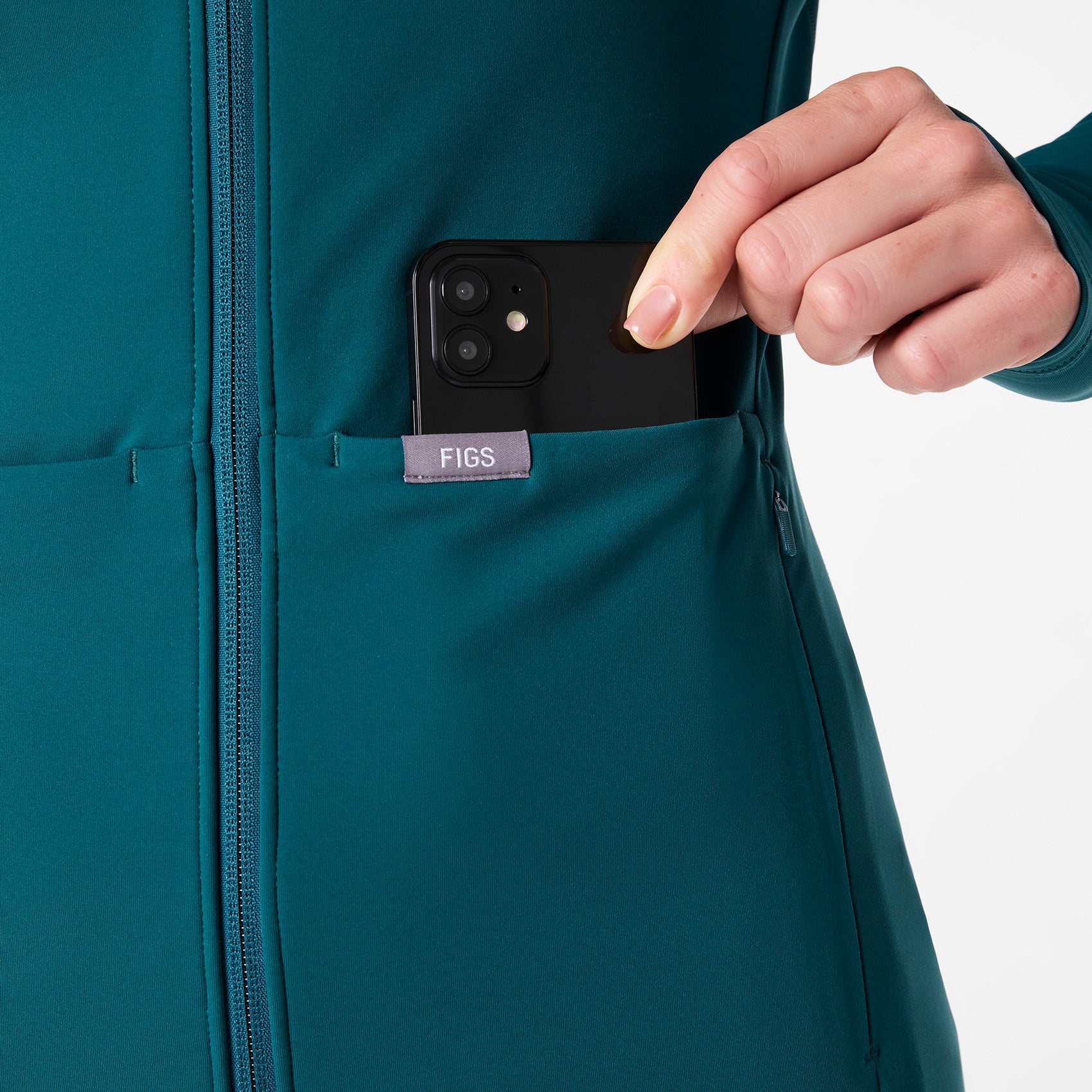 women's Caribbean Blue On-Shift ContourKnit Scrub Jacket™ - Image 8
