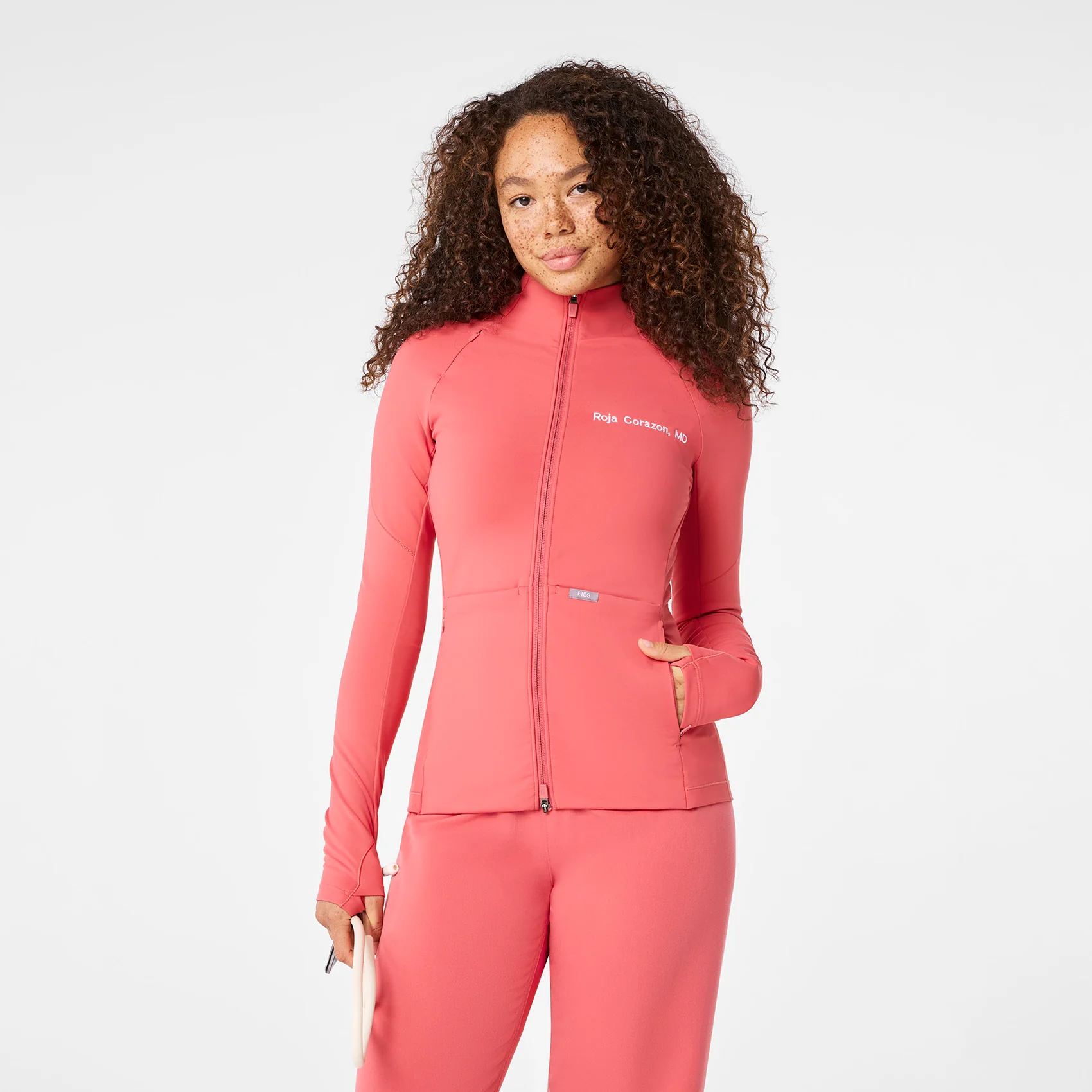 women's Pulmonary Pink On-Shift ContourKnit Scrub Jacket™