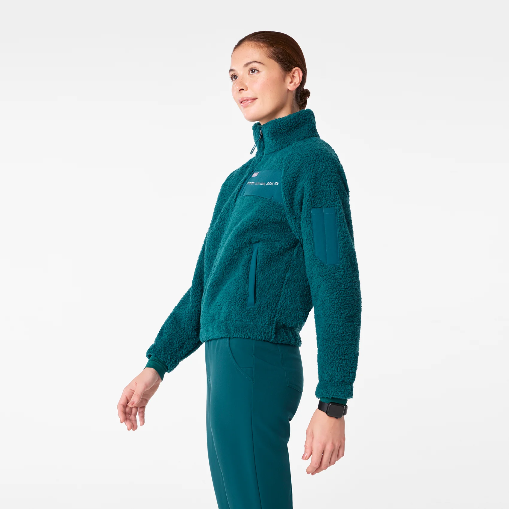 women's Caribbean Blue On-Shift High Pile - Bomber Jacket™ - Image 3