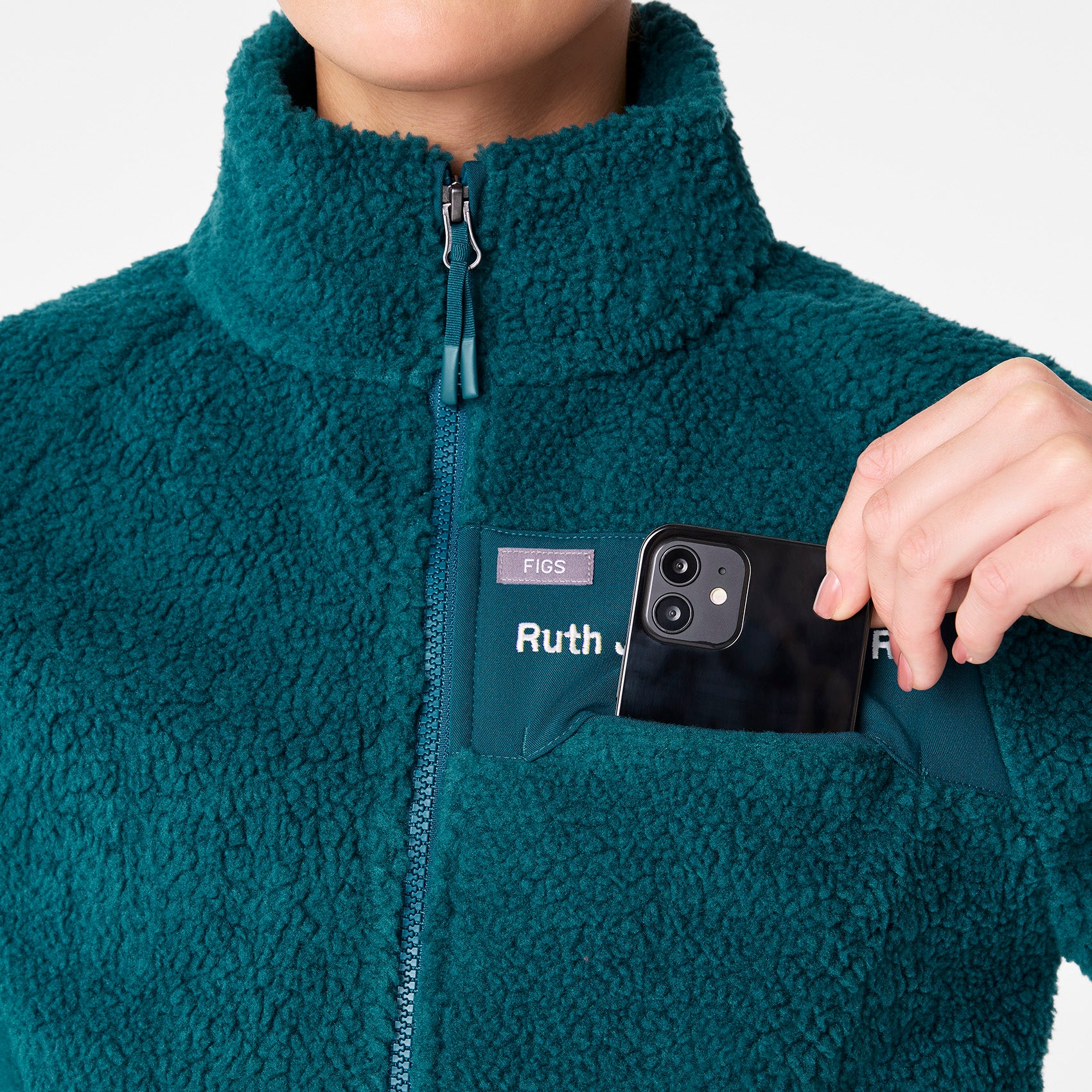 women's Caribbean Blue On-Shift High Pile - Bomber Jacket™ - Image 6