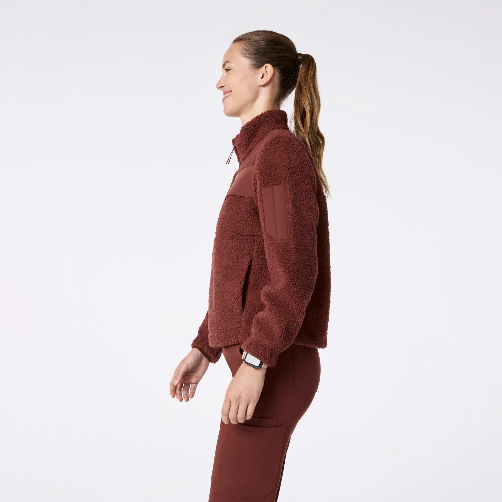women's Walnut On-Shift High Pile - Fleece Pullover Jacket™ - Image 3
