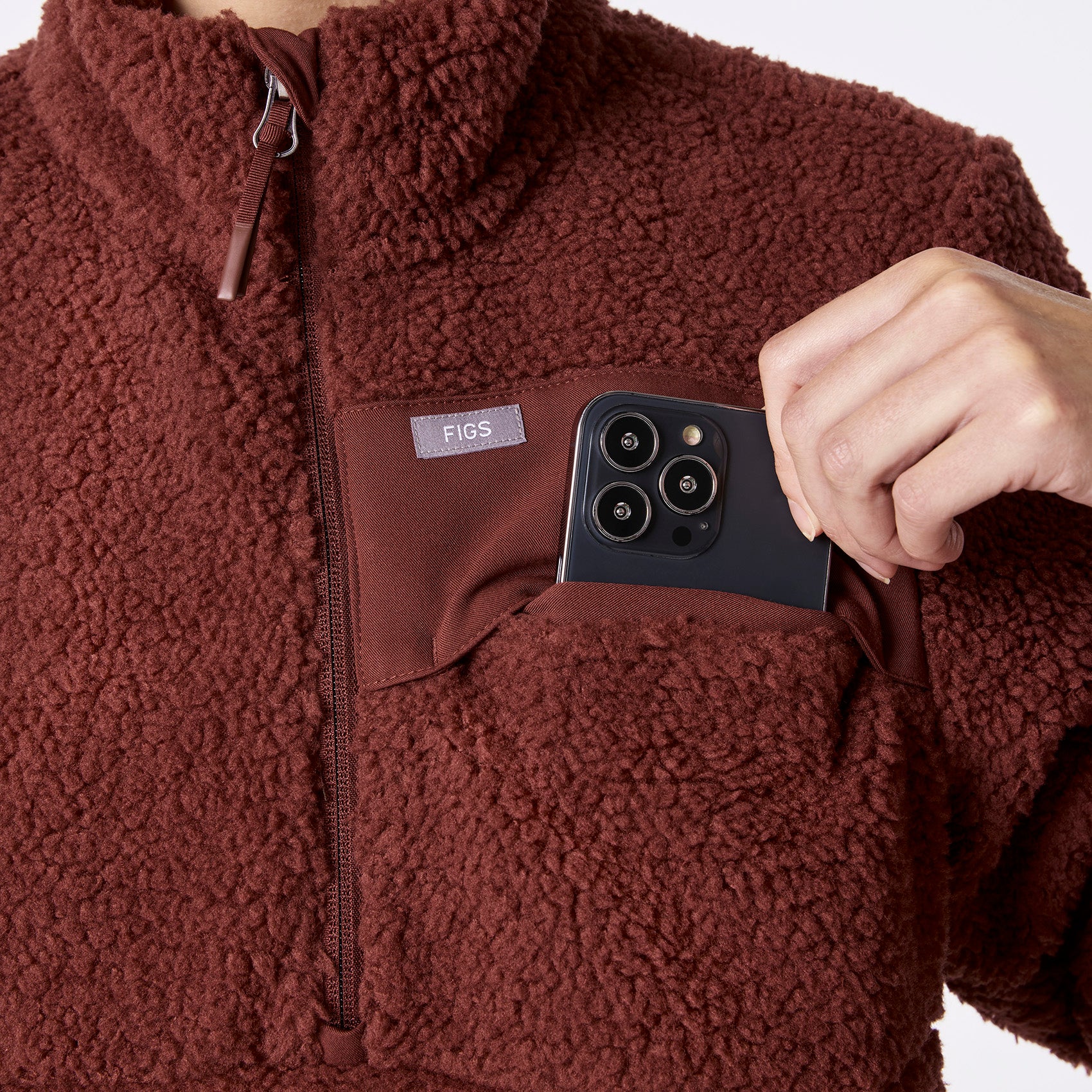 women's Walnut On-Shift High Pile - Fleece Pullover Jacket™ - Image 6