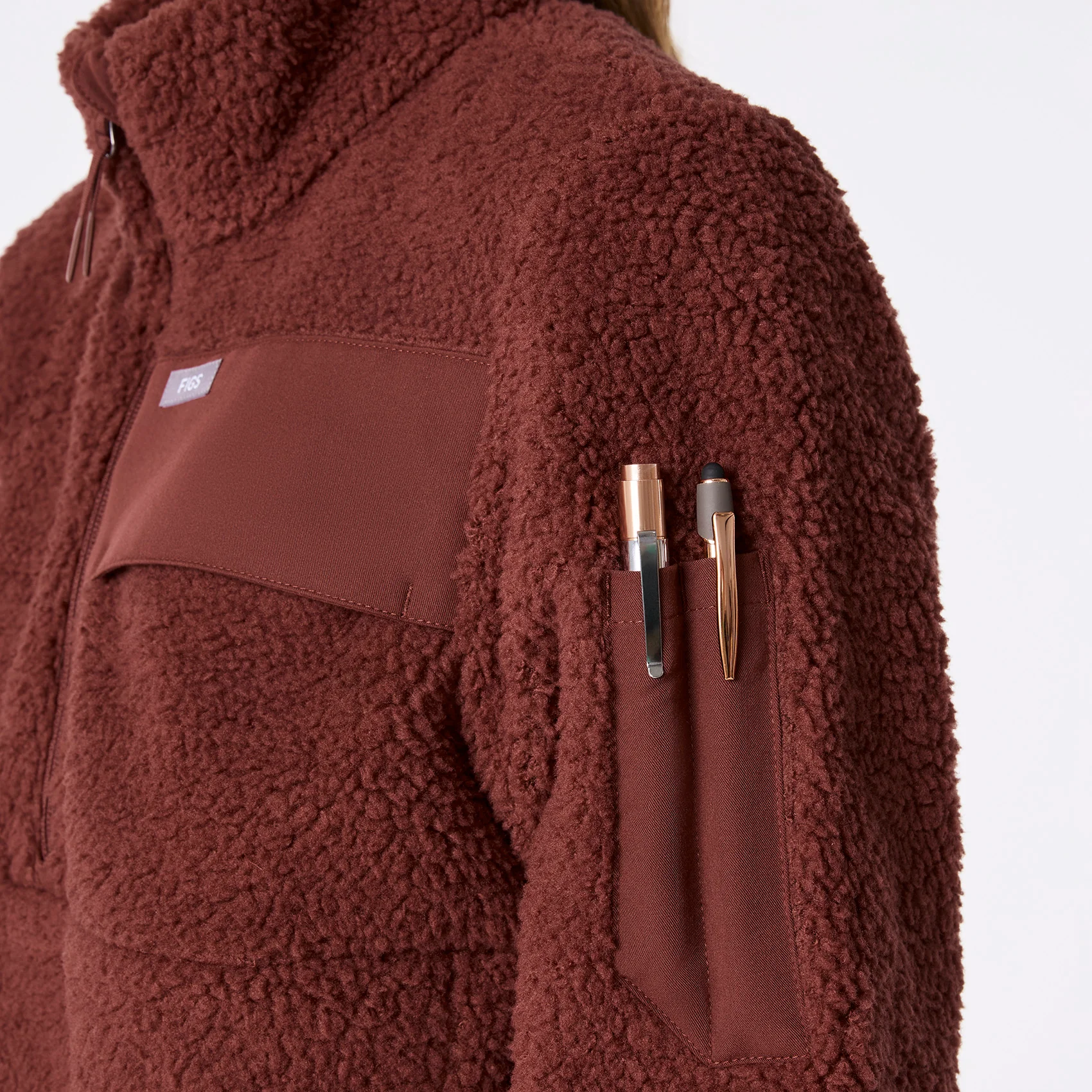 women's Walnut On-Shift High Pile - Fleece Pullover Jacket™ - Image 7