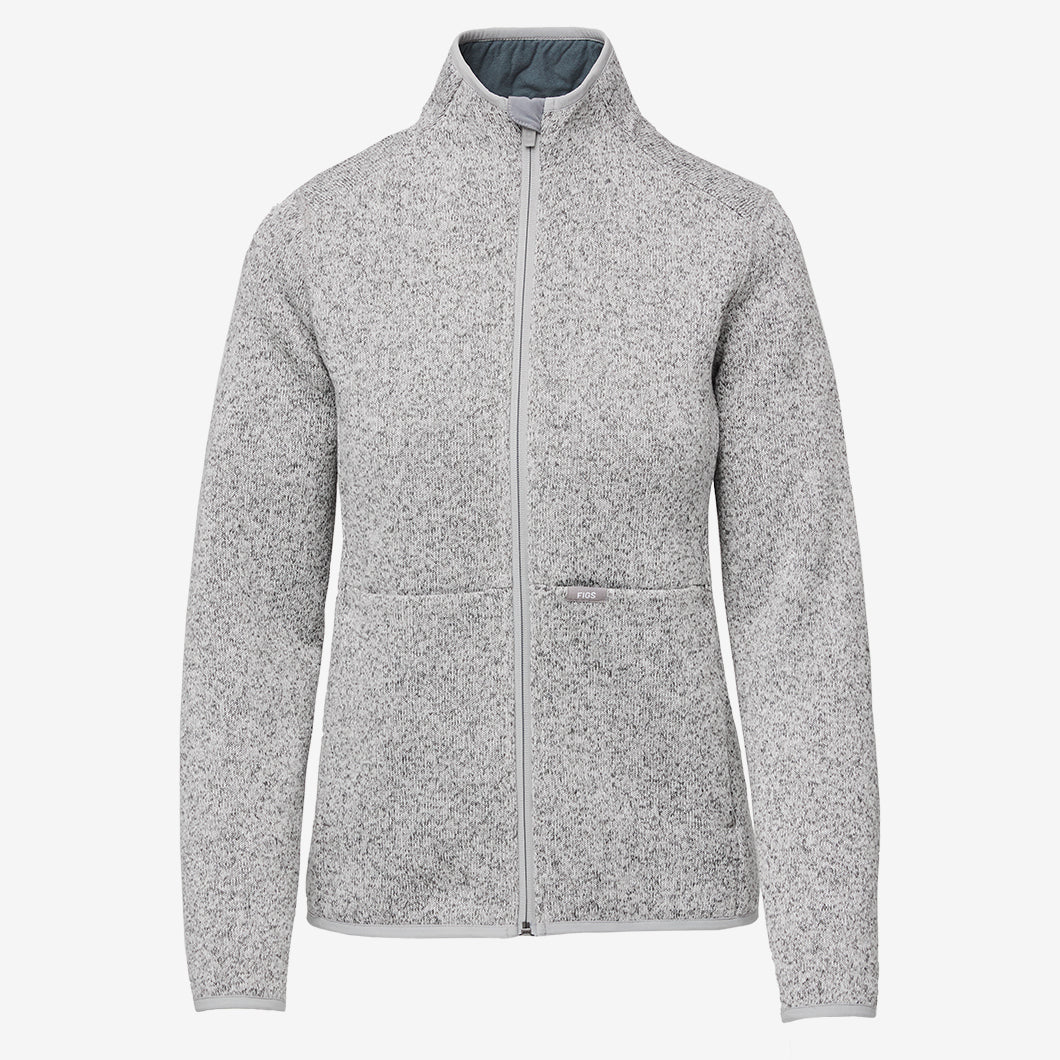 women's Heather Light Grey On-Shift™ - Sweater Knit Jacket - Image 6