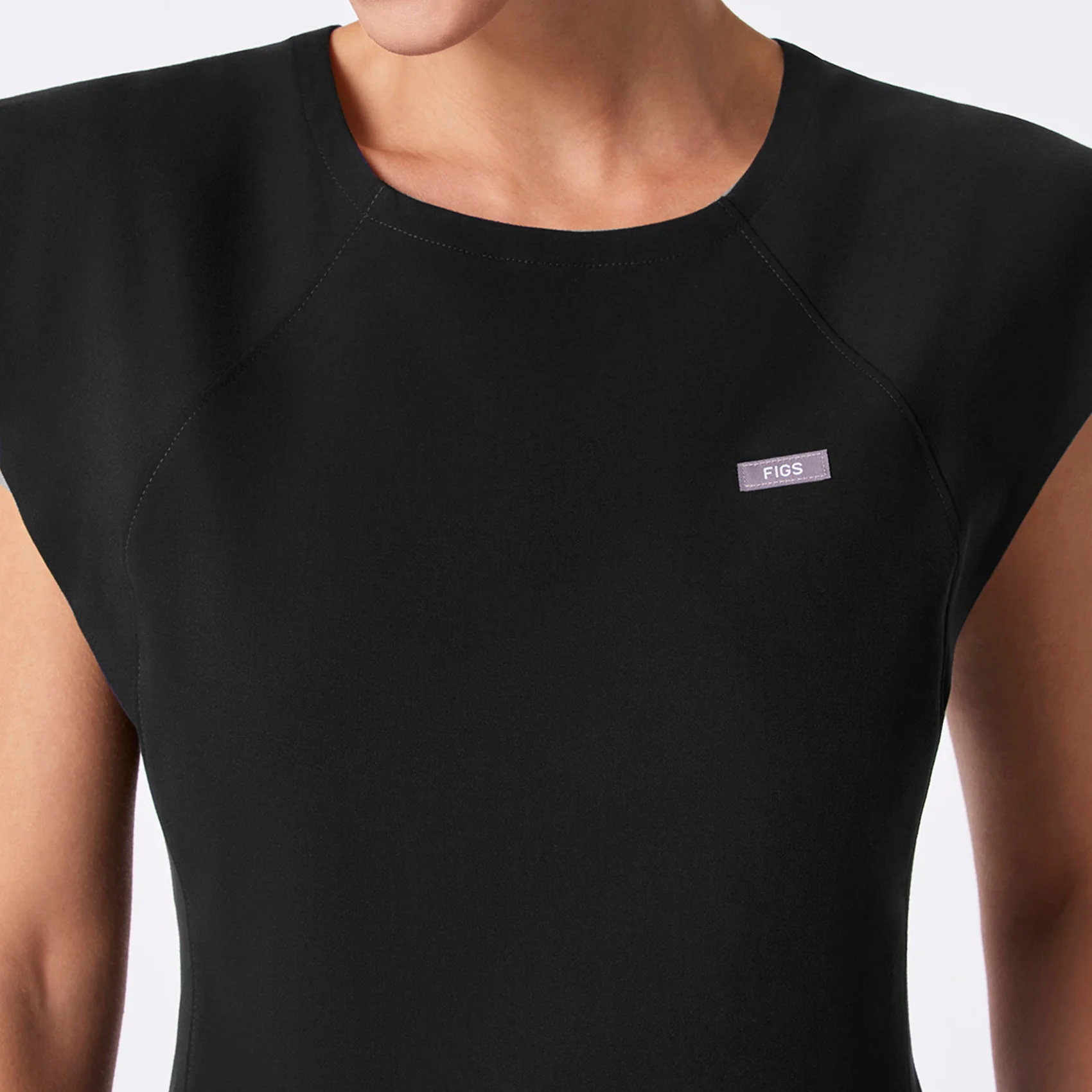 women's Black Orillia Slim Scoop Neck - Scrub Top - Image 7