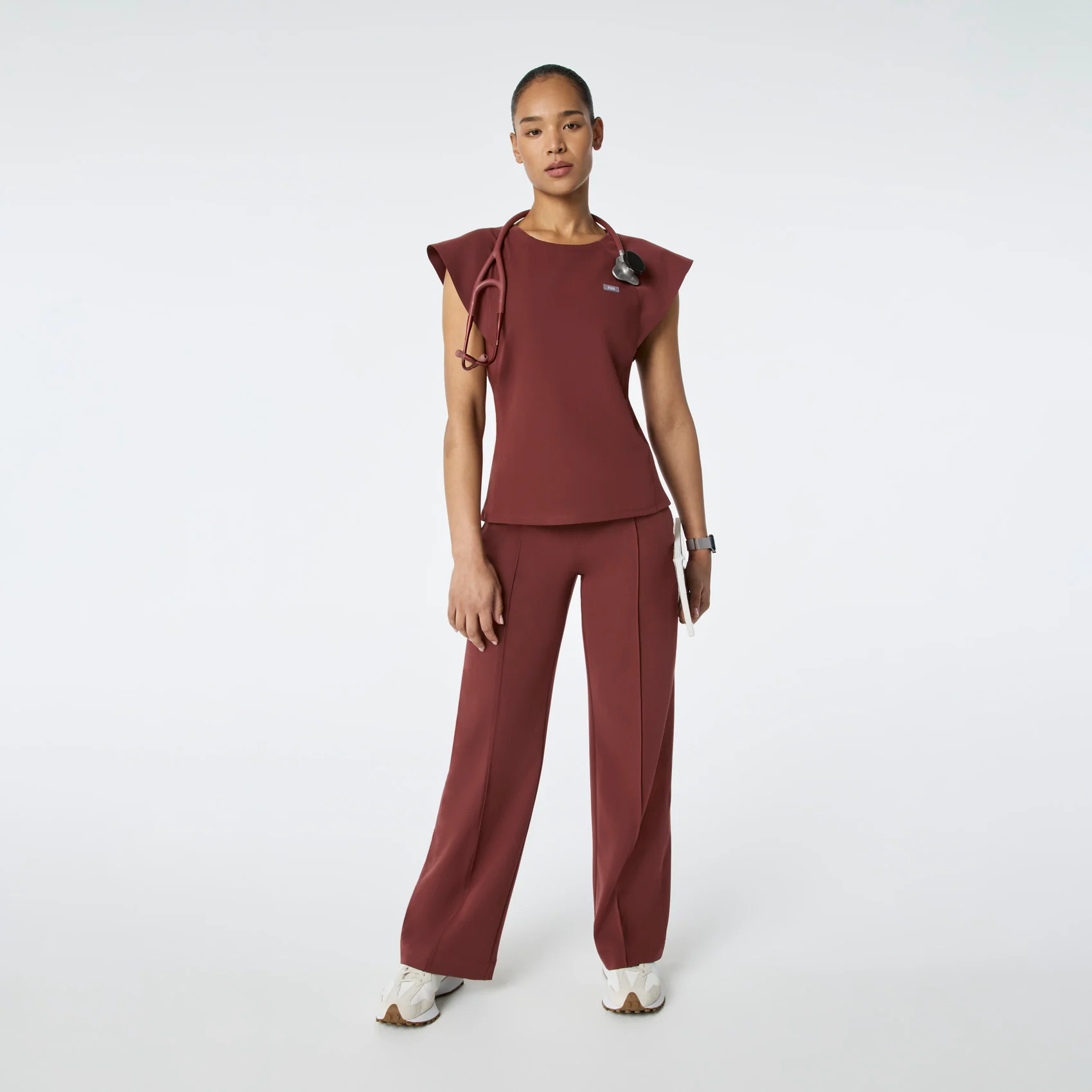 women's Walnut Orillia Slim Scoop Neck - Scrub Top - Image 2