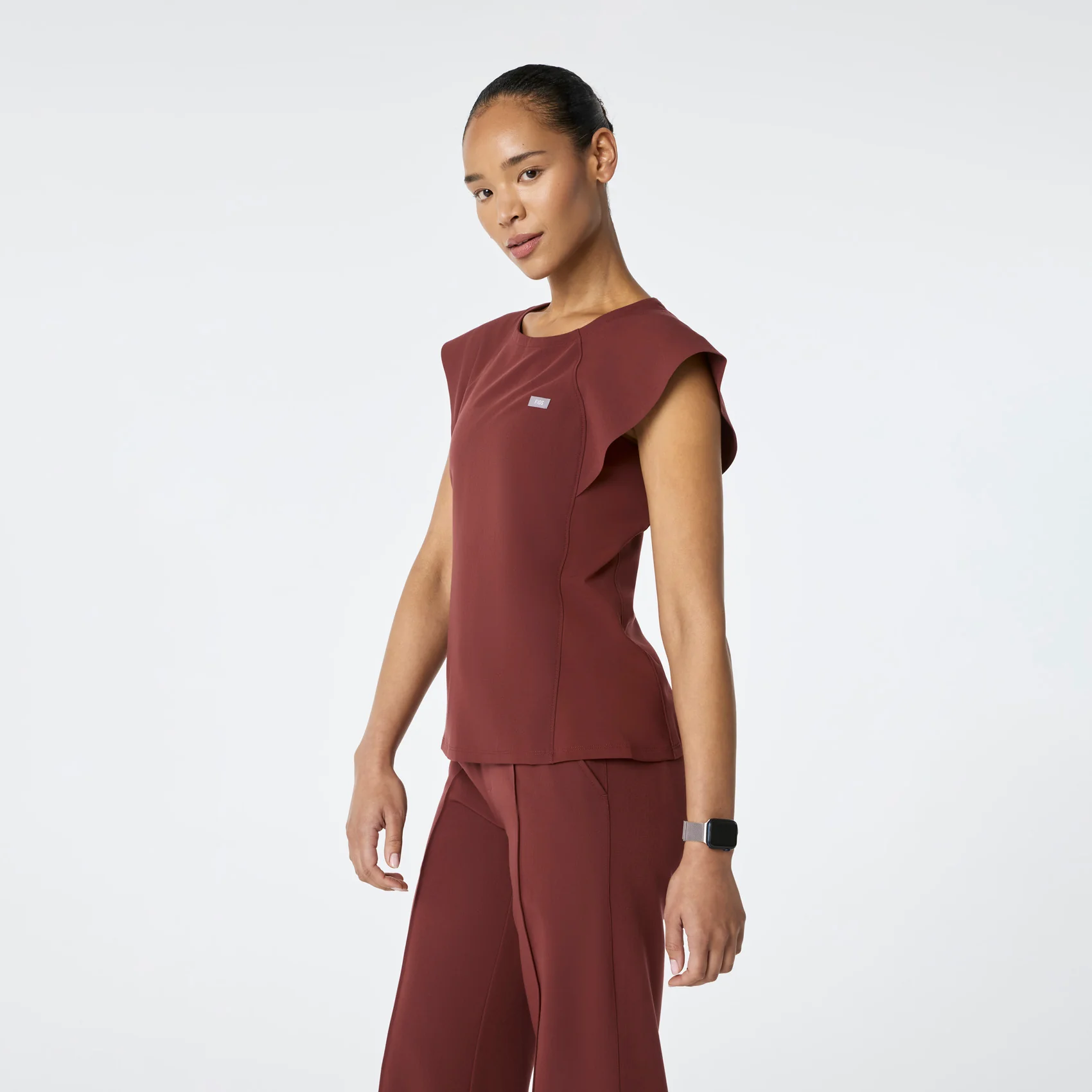 women's Walnut Orillia Slim Scoop Neck - Scrub Top - Image 3