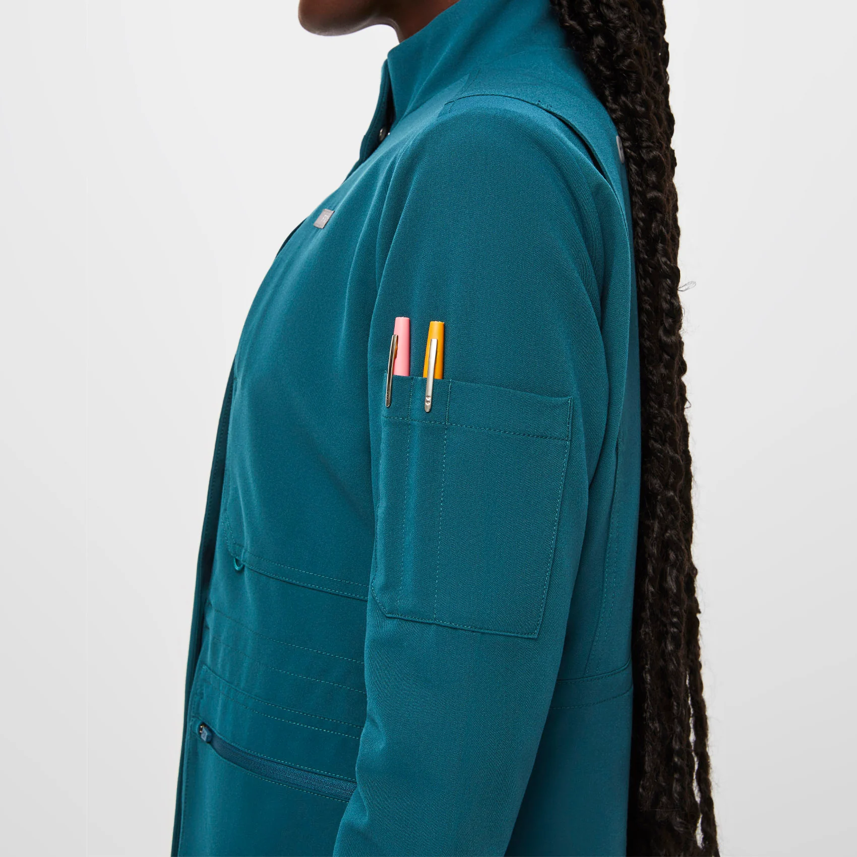 Women's Caribbean Blue Page - Scrub Jacket - Image 6