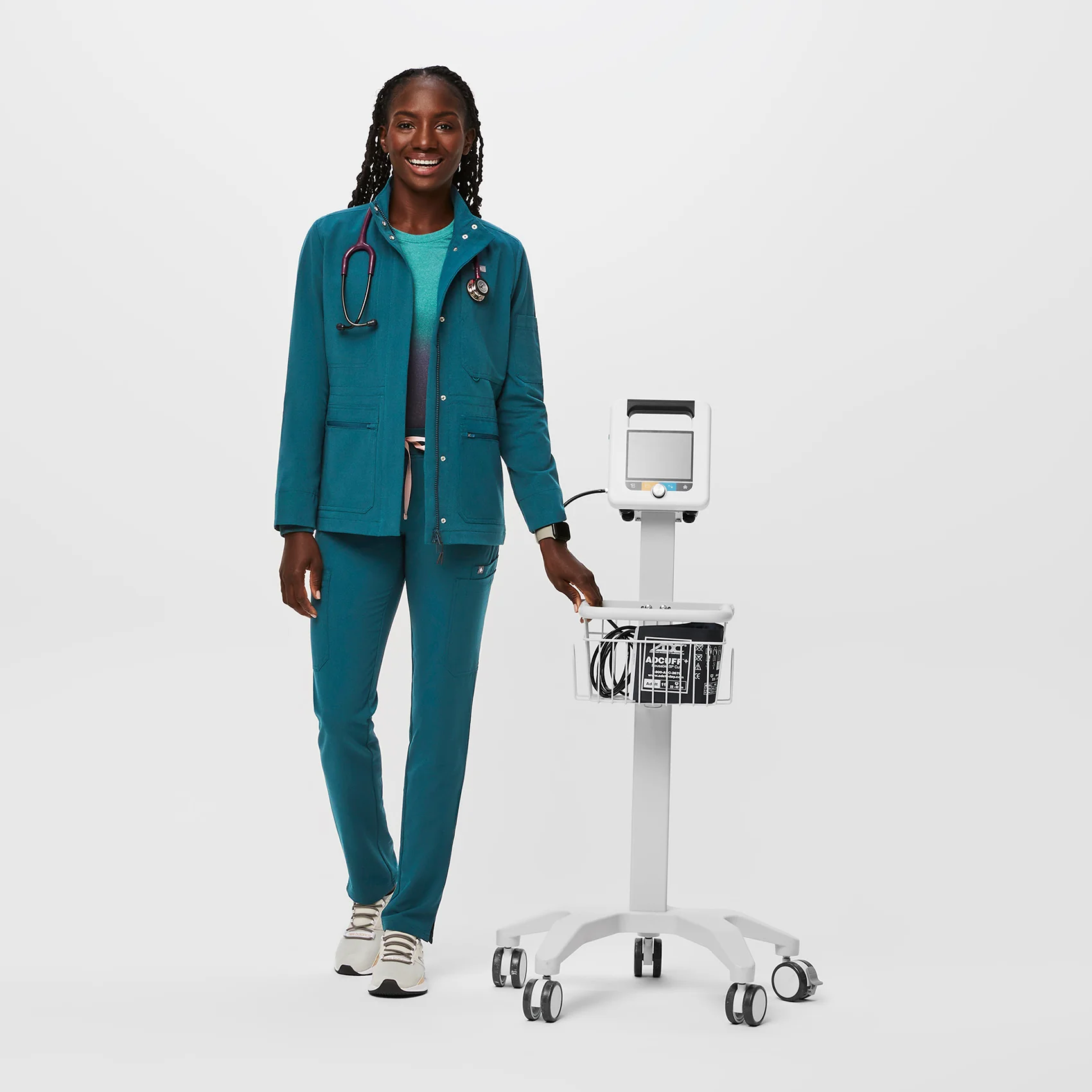 Women's Caribbean Blue Page - Scrub Jacket - Image 9