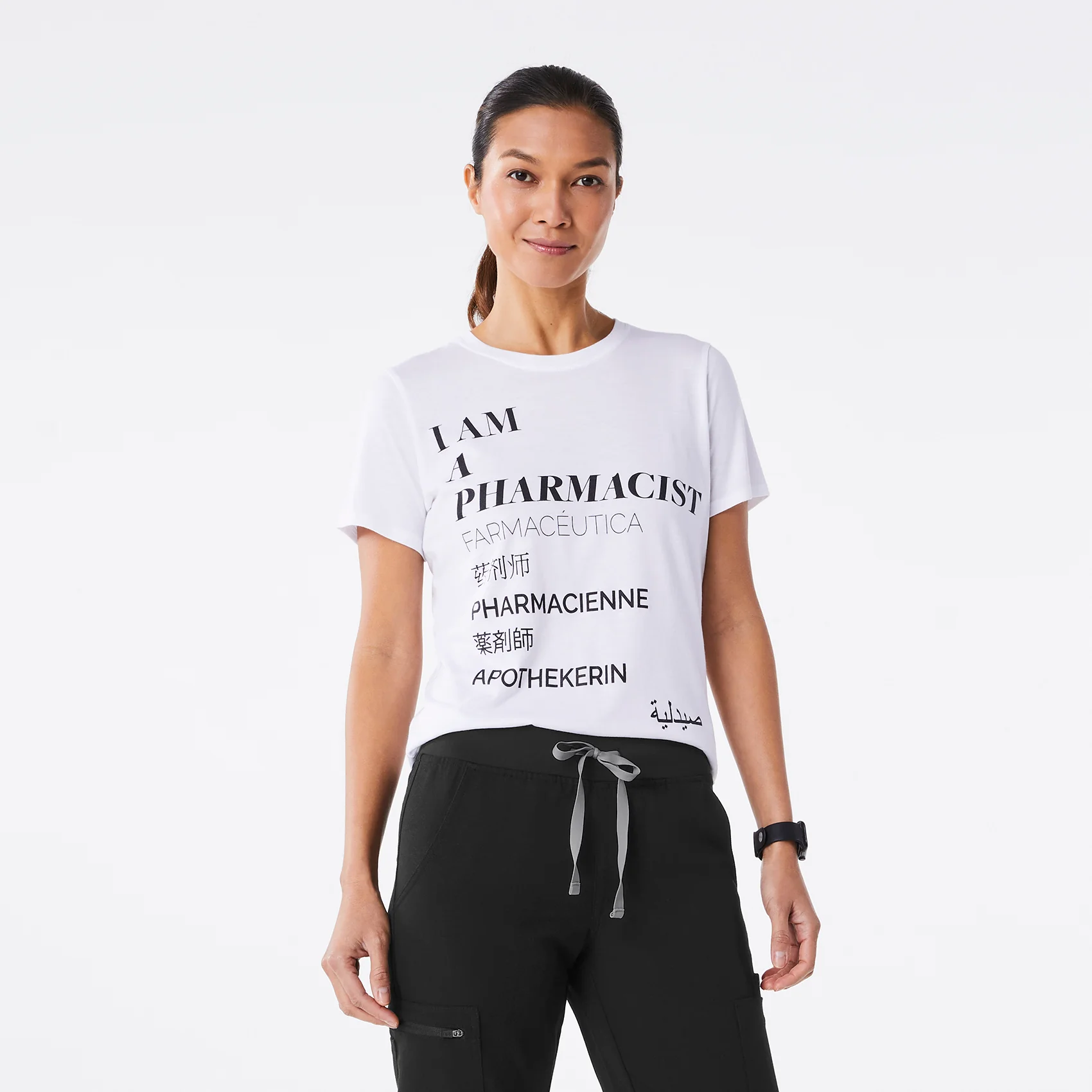 women's White Pharmacist Supersoft - Shortsleeve Underscrub