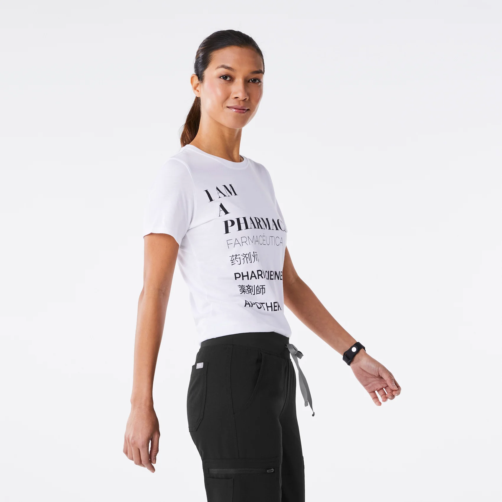 women's White Pharmacist Supersoft - Shortsleeve Underscrub - Image 3