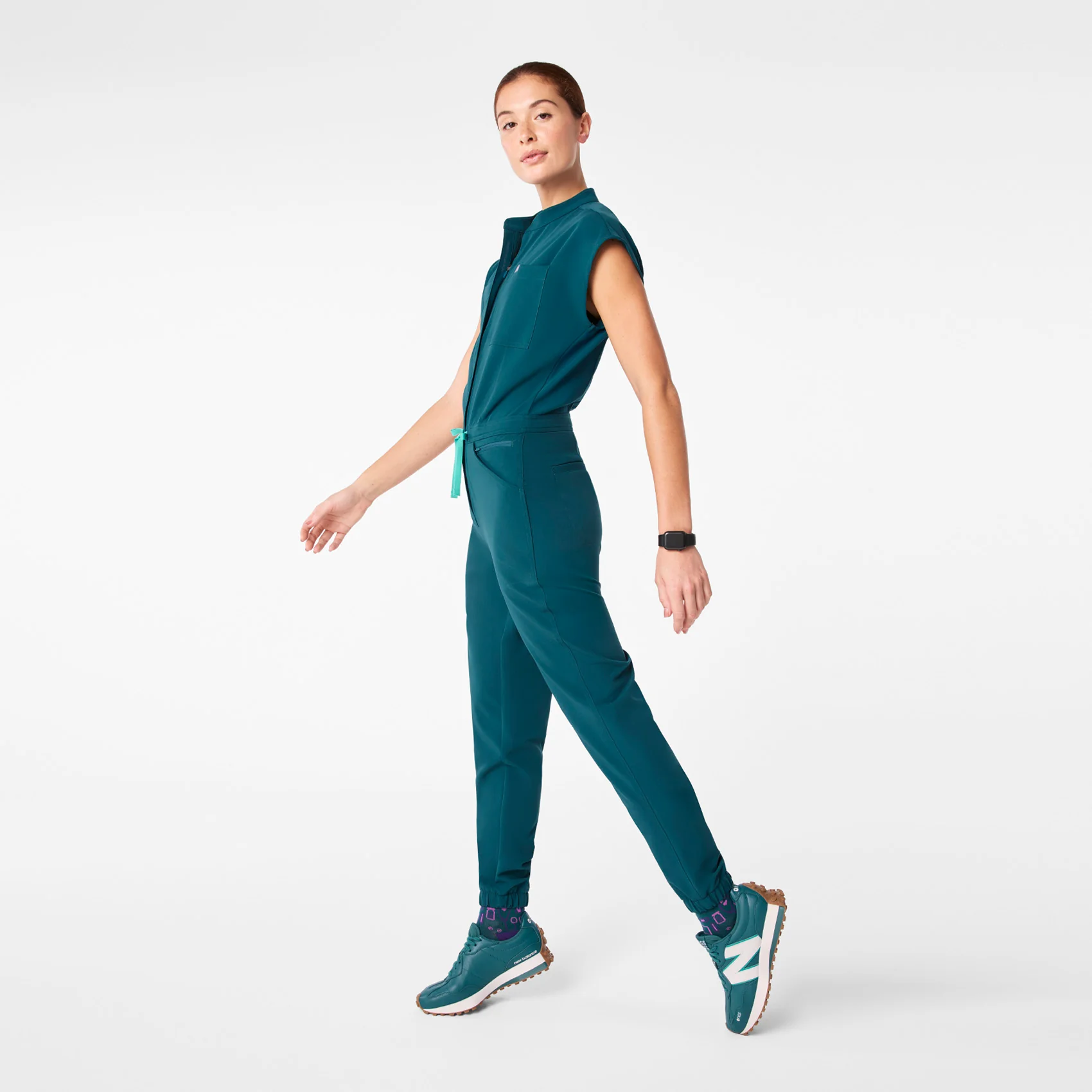 women's Caribbean Blue Rafaela Cargo - ScrubJumpsuit™ - Image 3