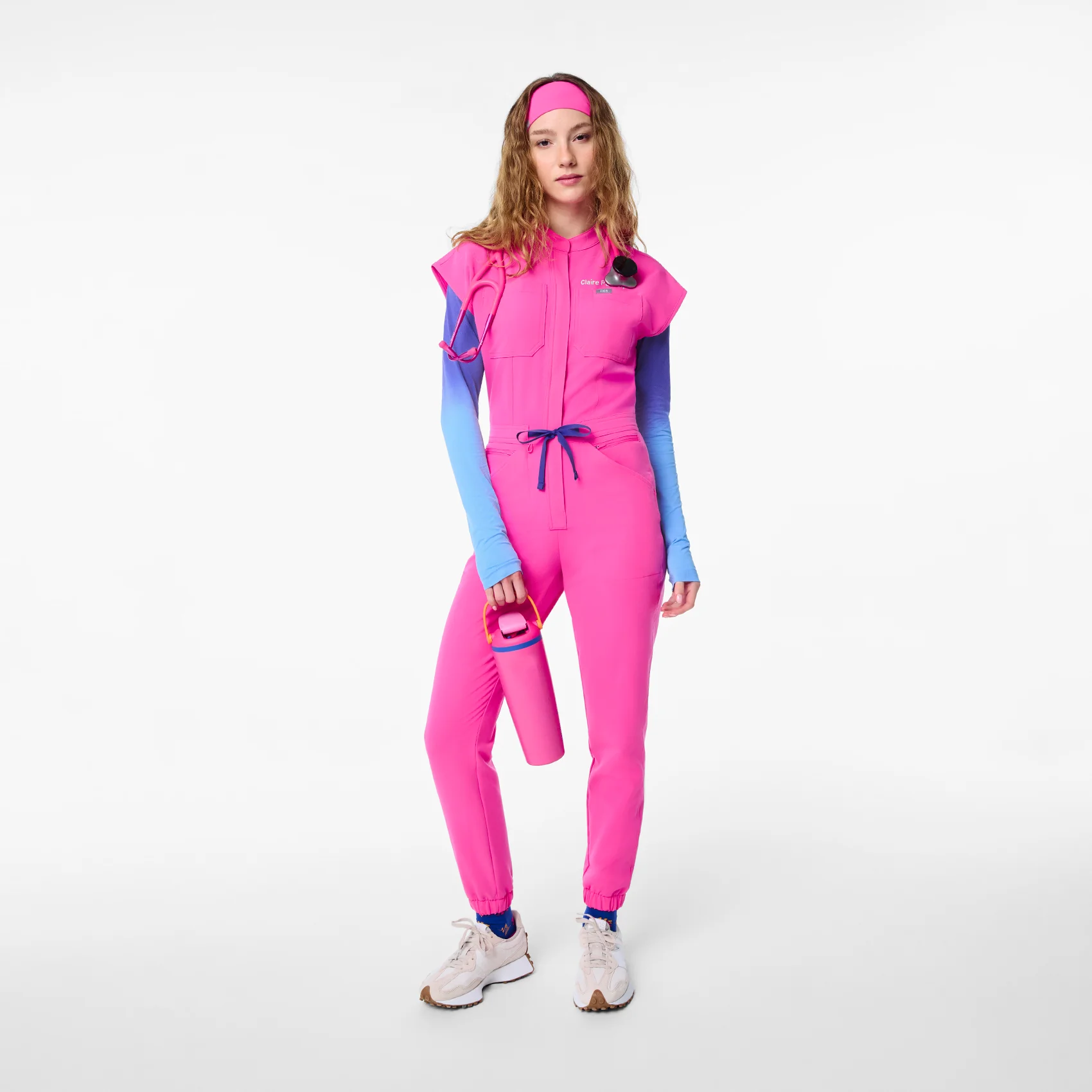 women's Rapid Response Pink Rafaela Cargo - Petite ScrubJumpsuit™