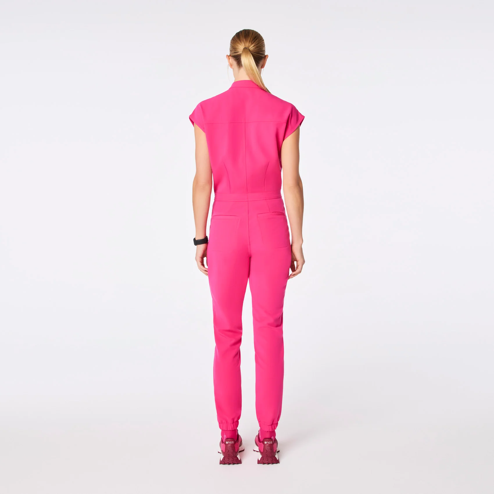 women's Shocking Pink Rafaela Cargo - ScrubJumpsuit™ - Image 2