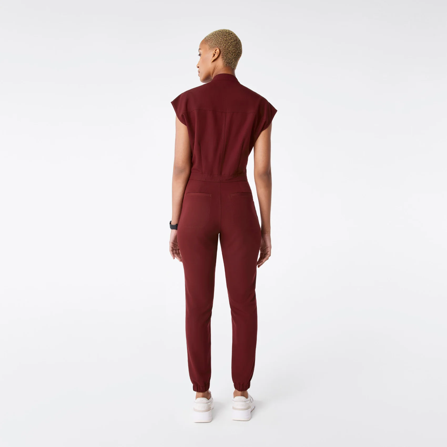 women's Burgundy Rafaela Cargo Jogger - Petite ScrubJumpsuit™ - Image 2
