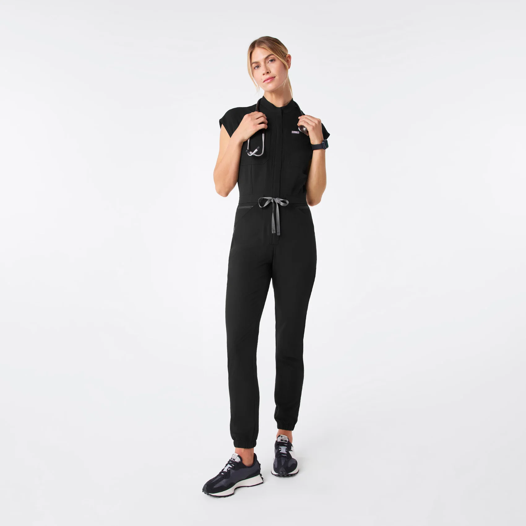 women's Black Rafaela Cargo Jogger - Tall ScrubJumpsuit™