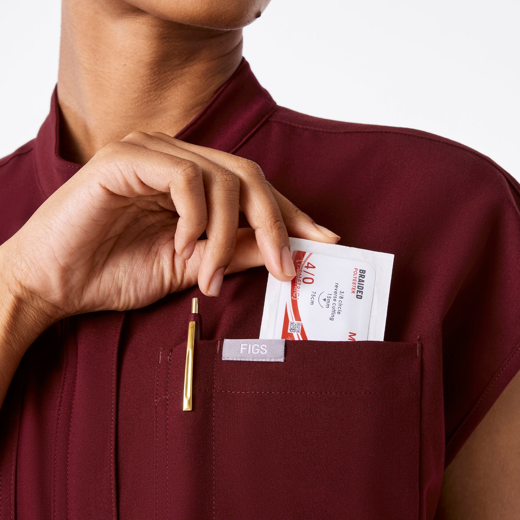 women's Burgundy Rafaela Cargo Jogger - Tall ScrubJumpsuit™ - Image 6