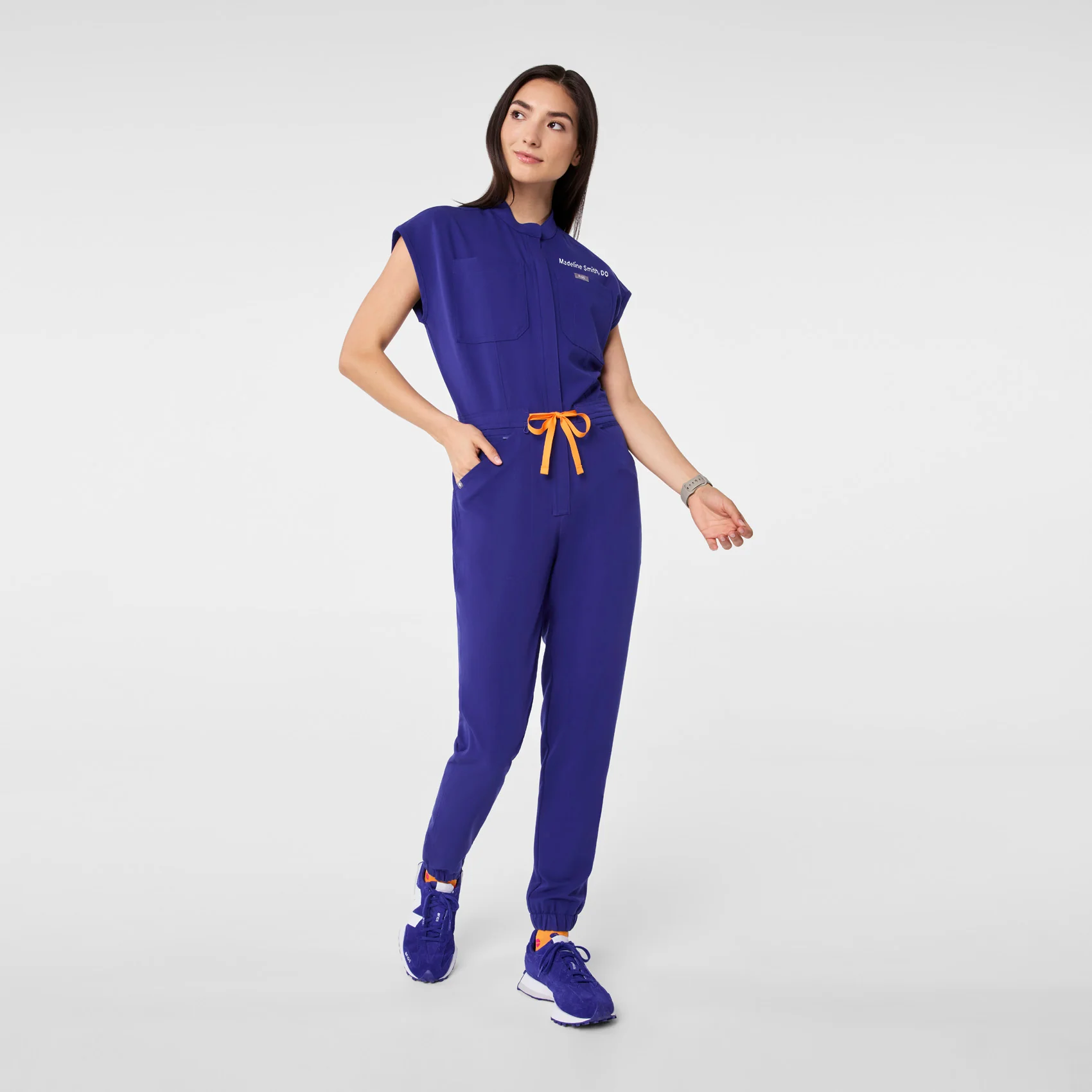 women's Deep Royal Blue Rafaela Cargo - Tall ScrubJumpsuit™ - Image 4