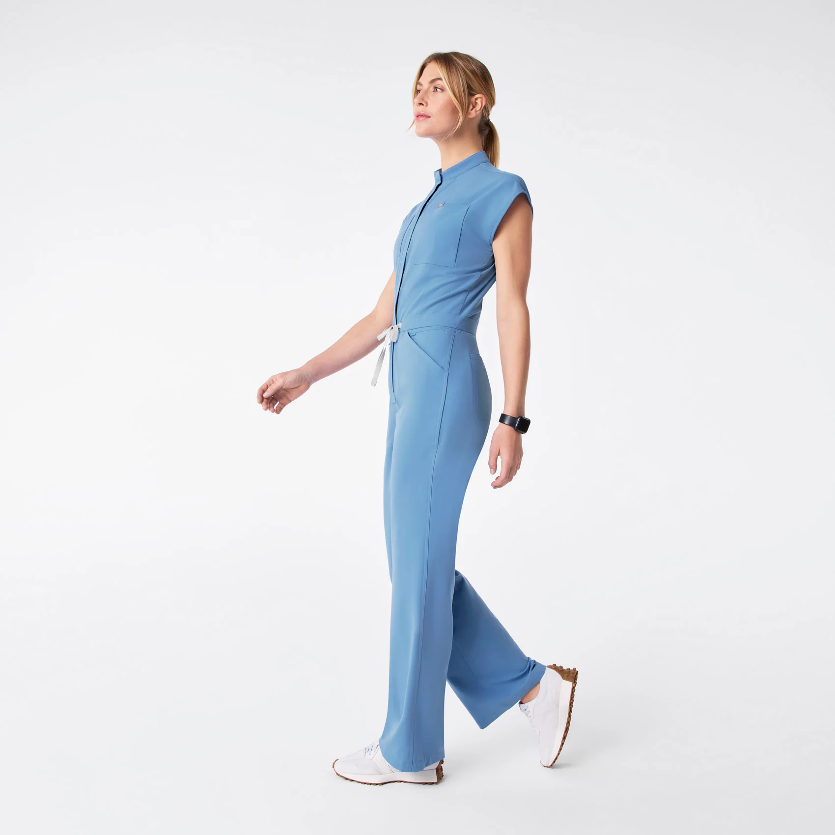 women's Ceil Blue Rafaela Wide Leg - Petite ScrubJumpsuit™ - Image 3