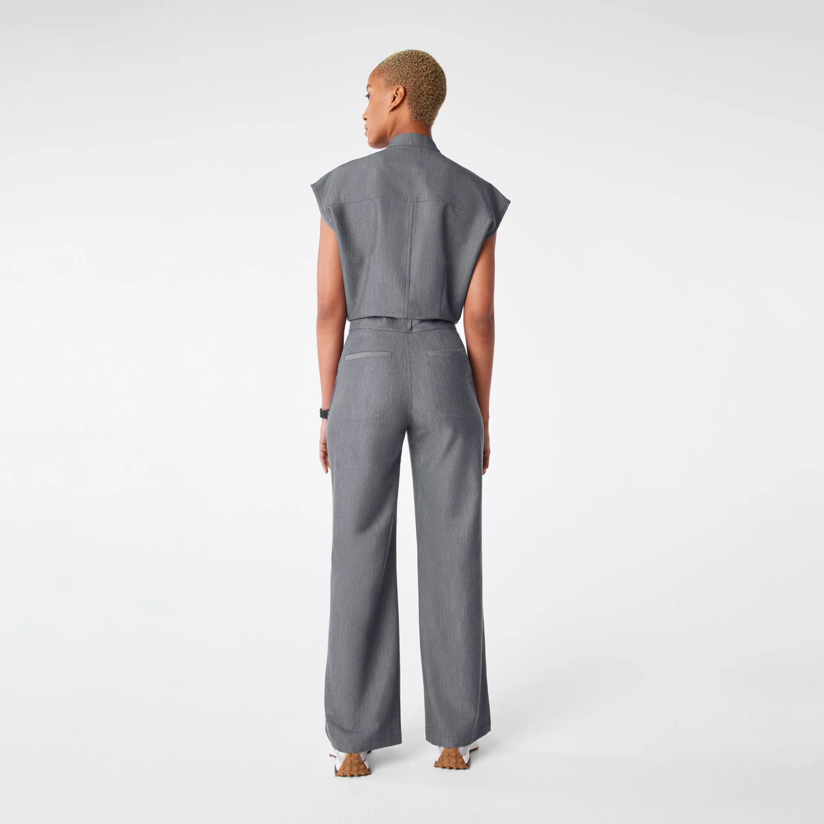 women's Graphite Rafaela Wide Leg - Petite ScrubJumpsuit™ - Image 2