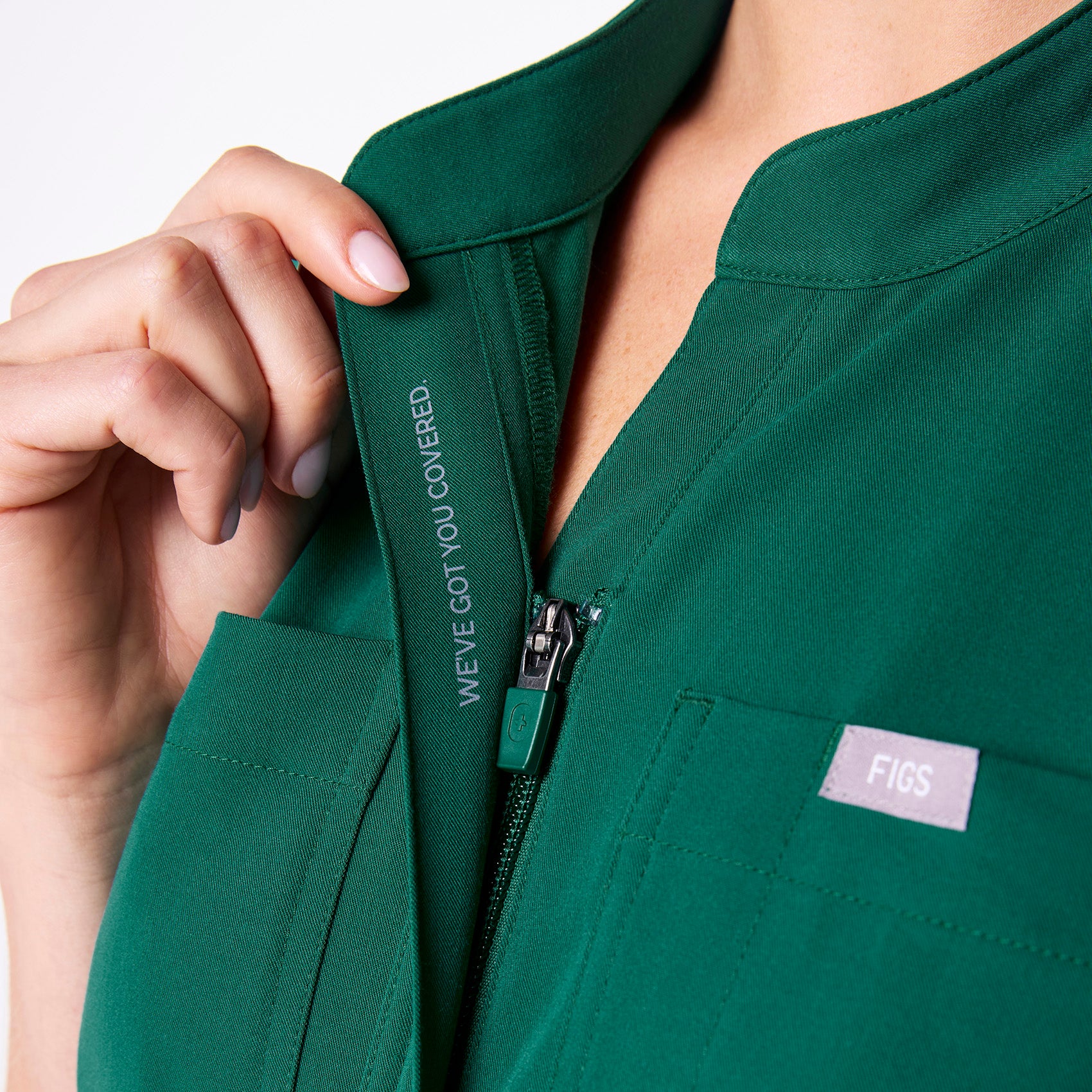 women's Hunter Green Rafaela Wide Leg - Petite ScrubJumpsuit™ - Image 5