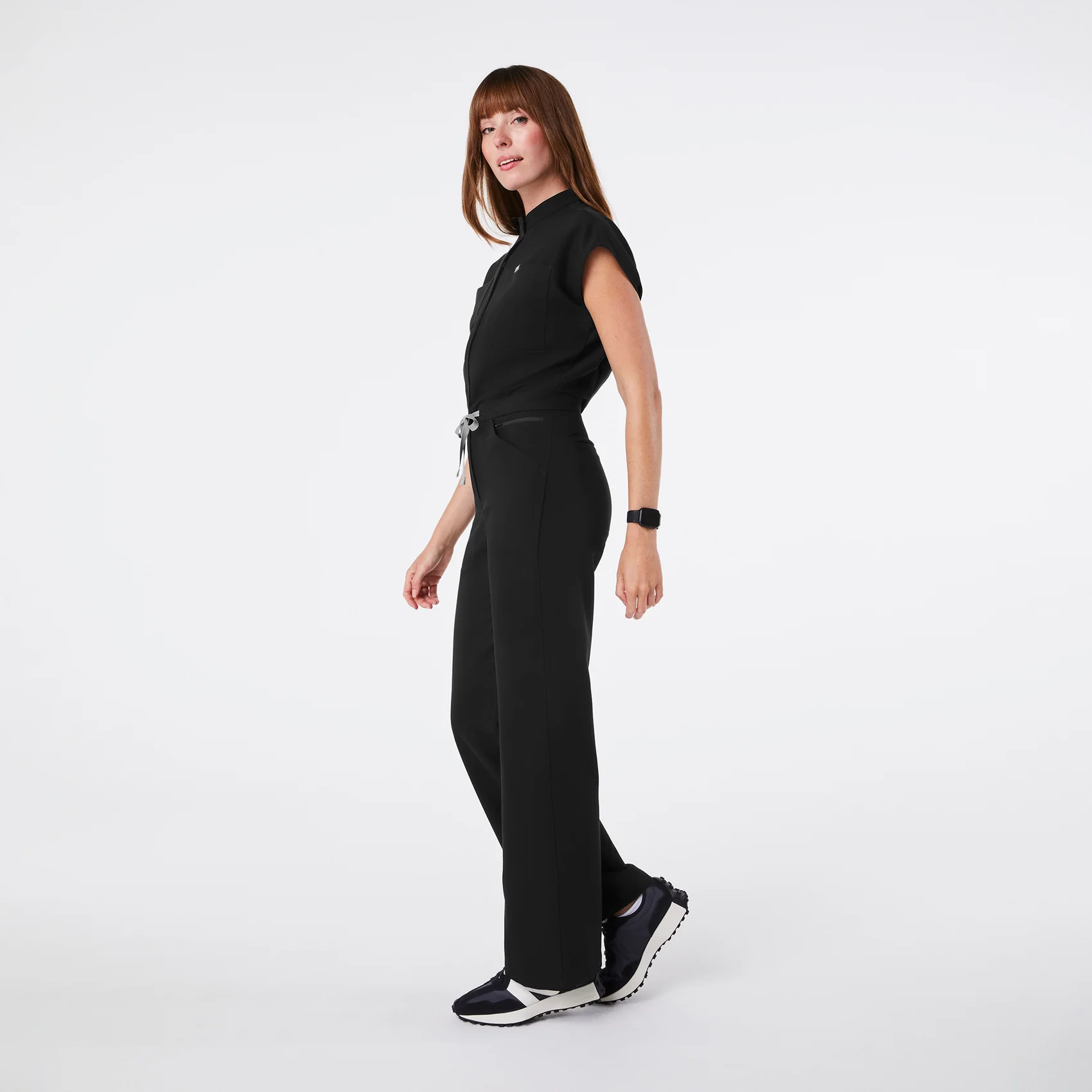 women's Black Rafaela Wide Leg - ScrubJumpsuit™ - Image 3