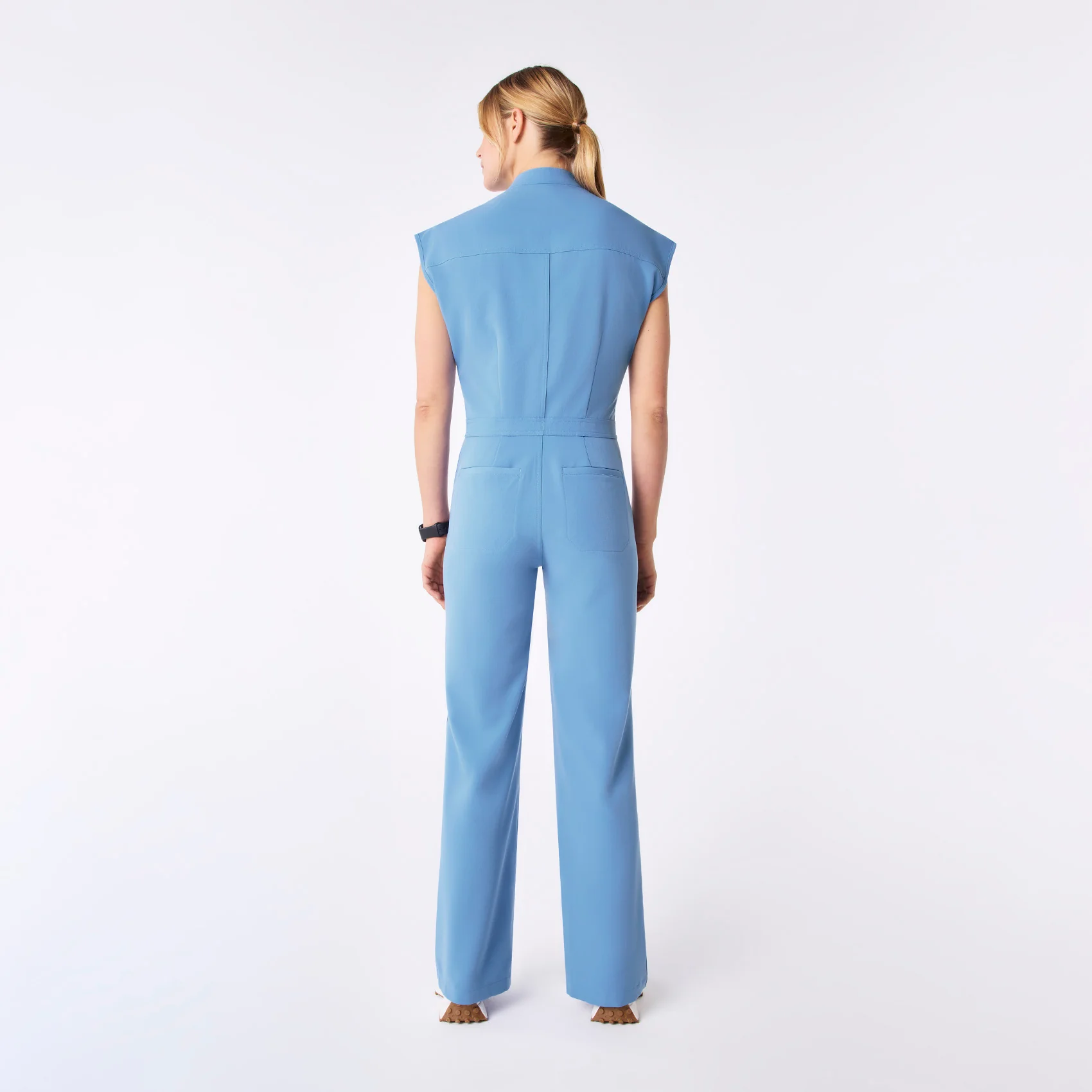 women's Ceil Blue Rafaela Wide Leg - ScrubJumpsuit™ - Image 2