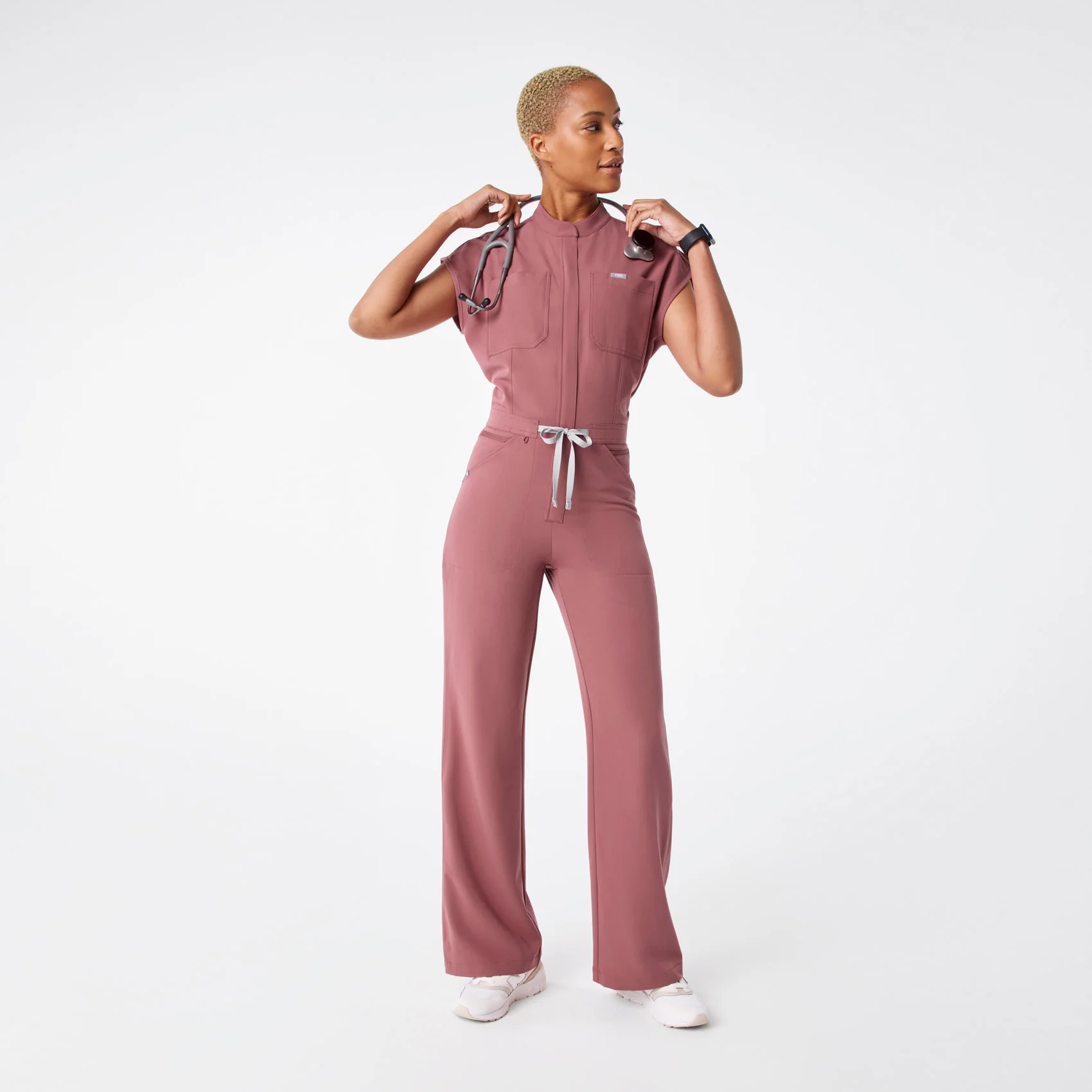 women's Mauve Rafaela Wide Leg - ScrubJumpsuit™