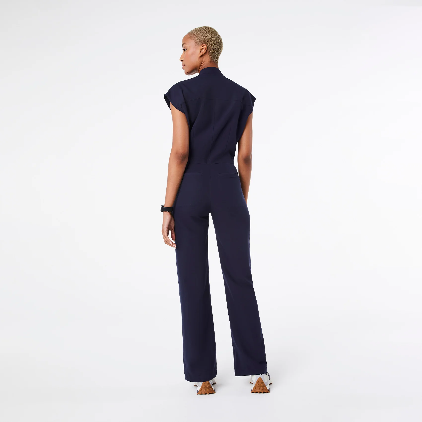 women's Navy Rafaela Wide Leg - ScrubJumpsuit™ - Image 2
