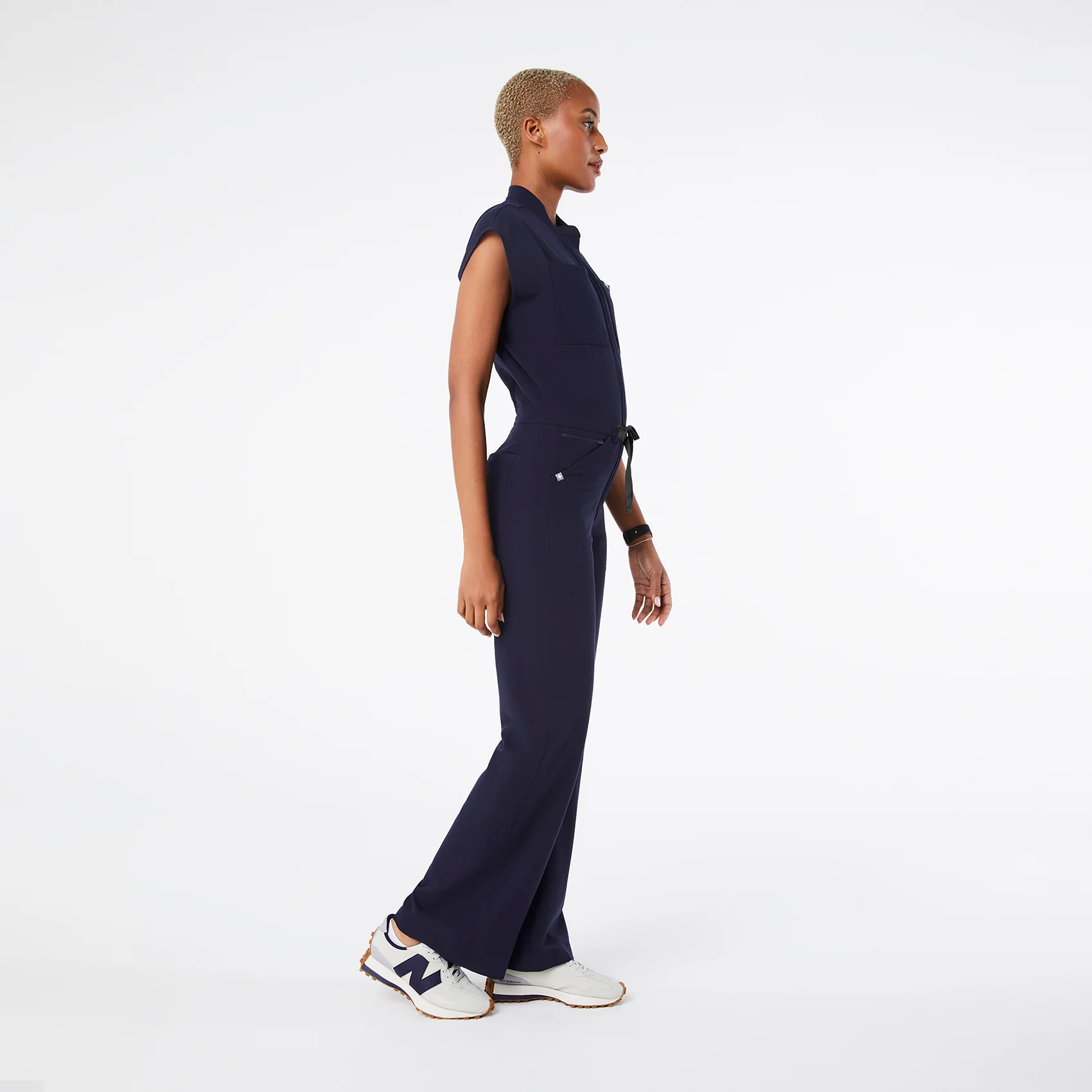 women's Navy Rafaela Wide Leg - ScrubJumpsuit™ - Image 3