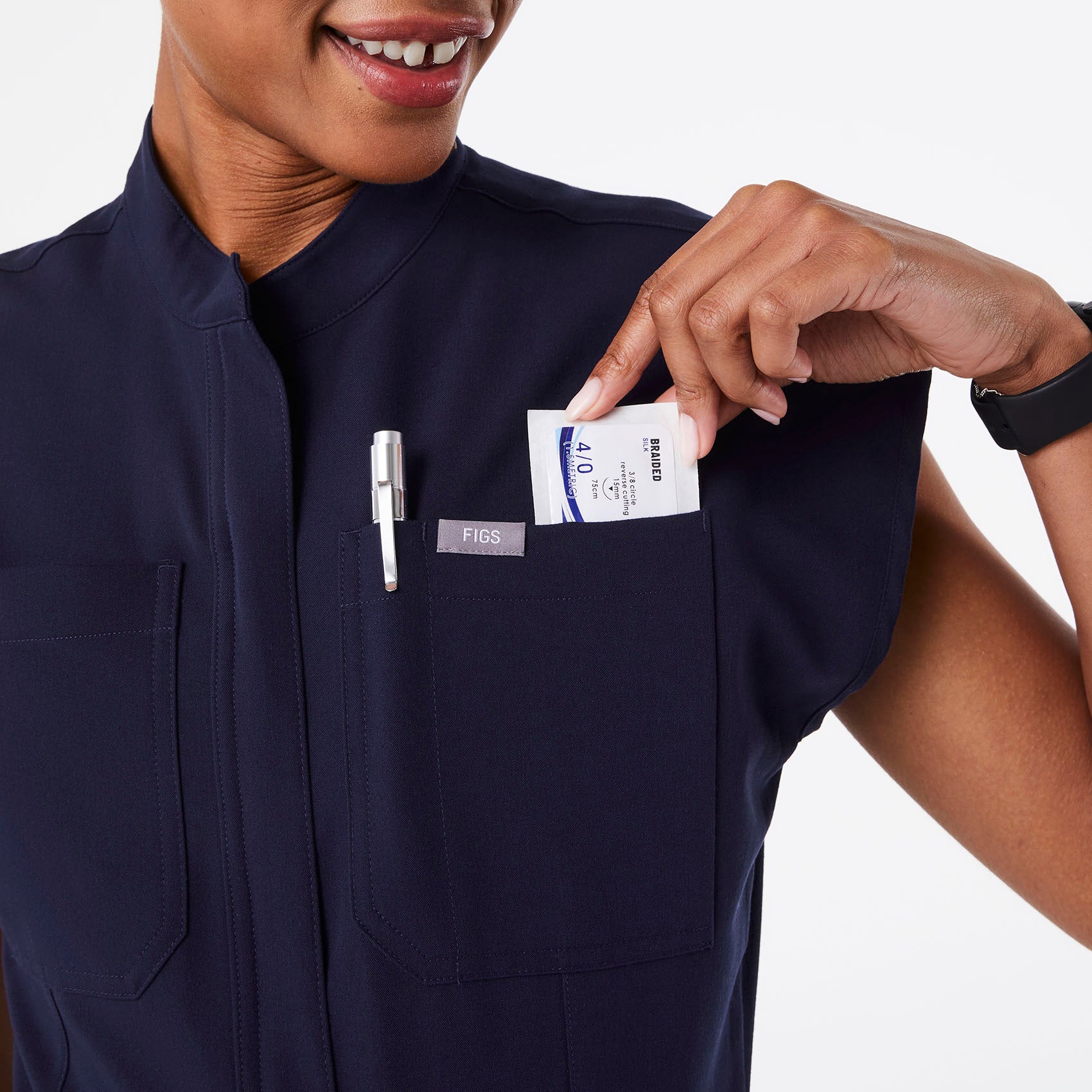 women's Navy Rafaela Wide Leg - ScrubJumpsuit™ - Image 5