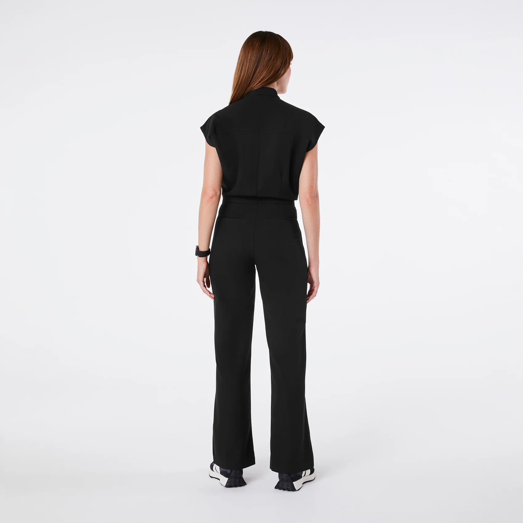 women's Black Rafaela Wide Leg - Tall ScrubJumpsuit™ - Image 2