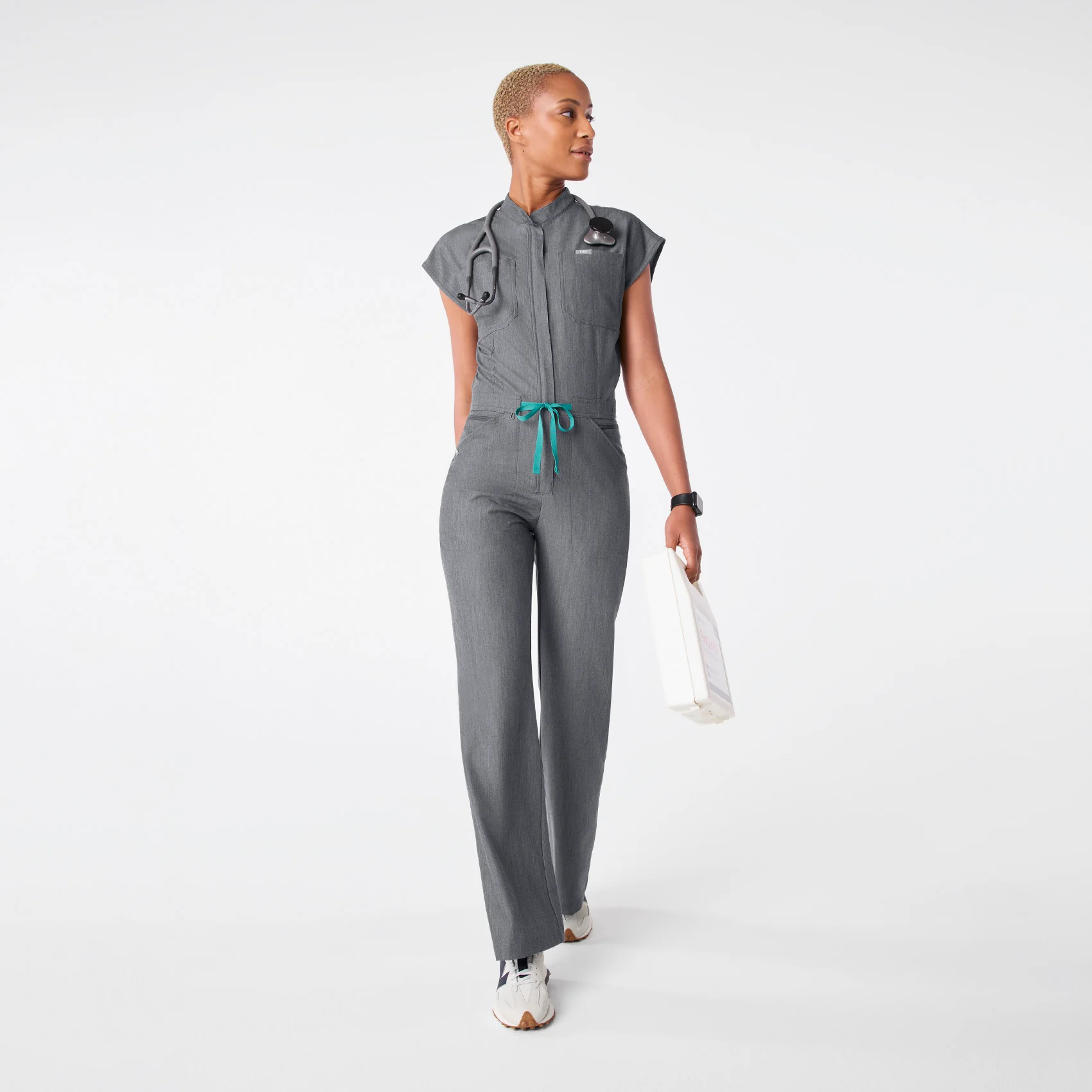 women's Graphite Rafaela Wide Leg - Tall ScrubJumpsuit™