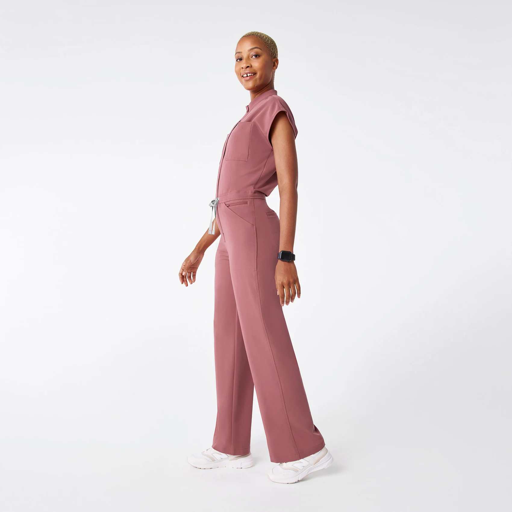 women's Mauve Rafaela Wide Leg - Tall ScrubJumpsuit™ - Image 3