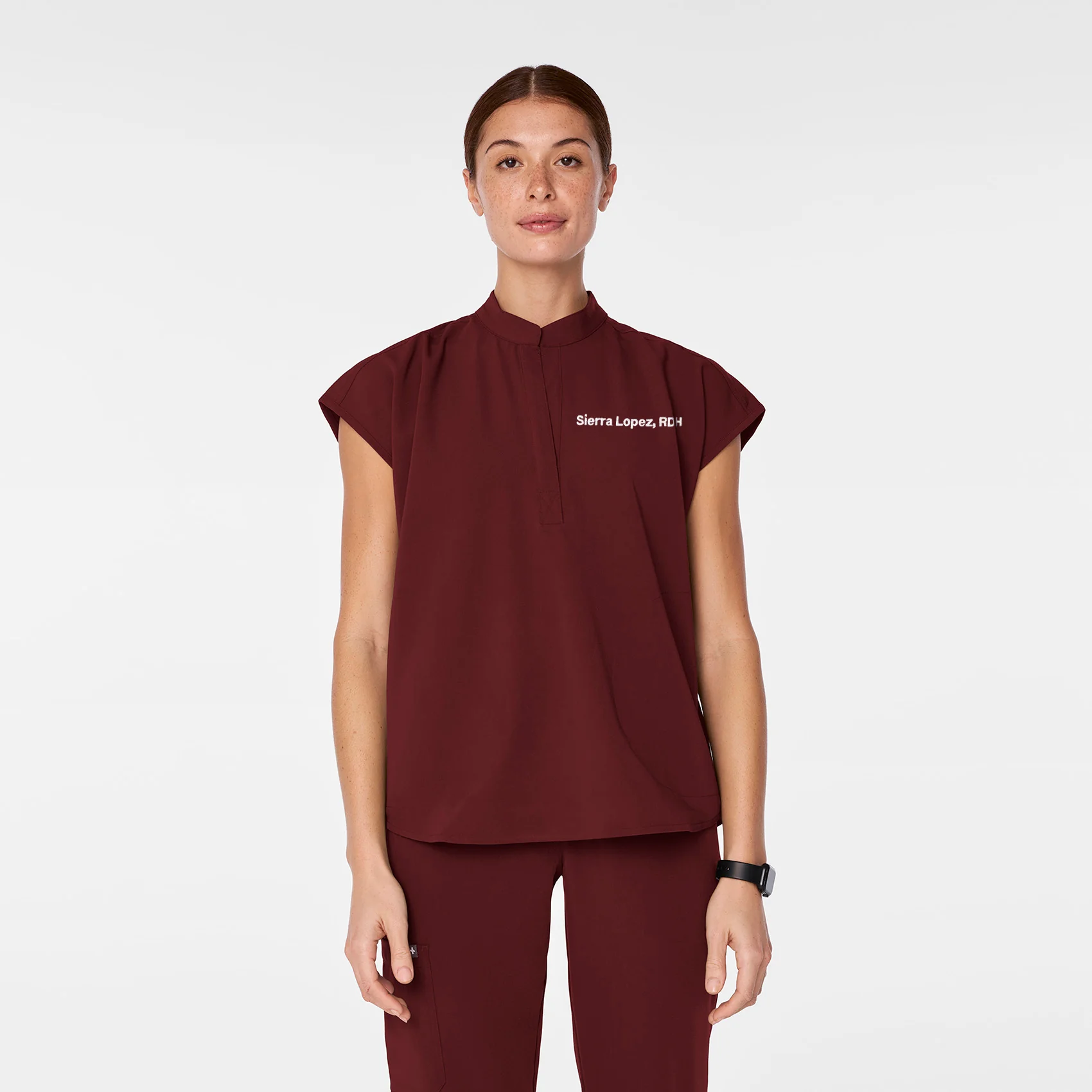 Women's Burgundy Rafaela™ - Oversized Scrub Top
