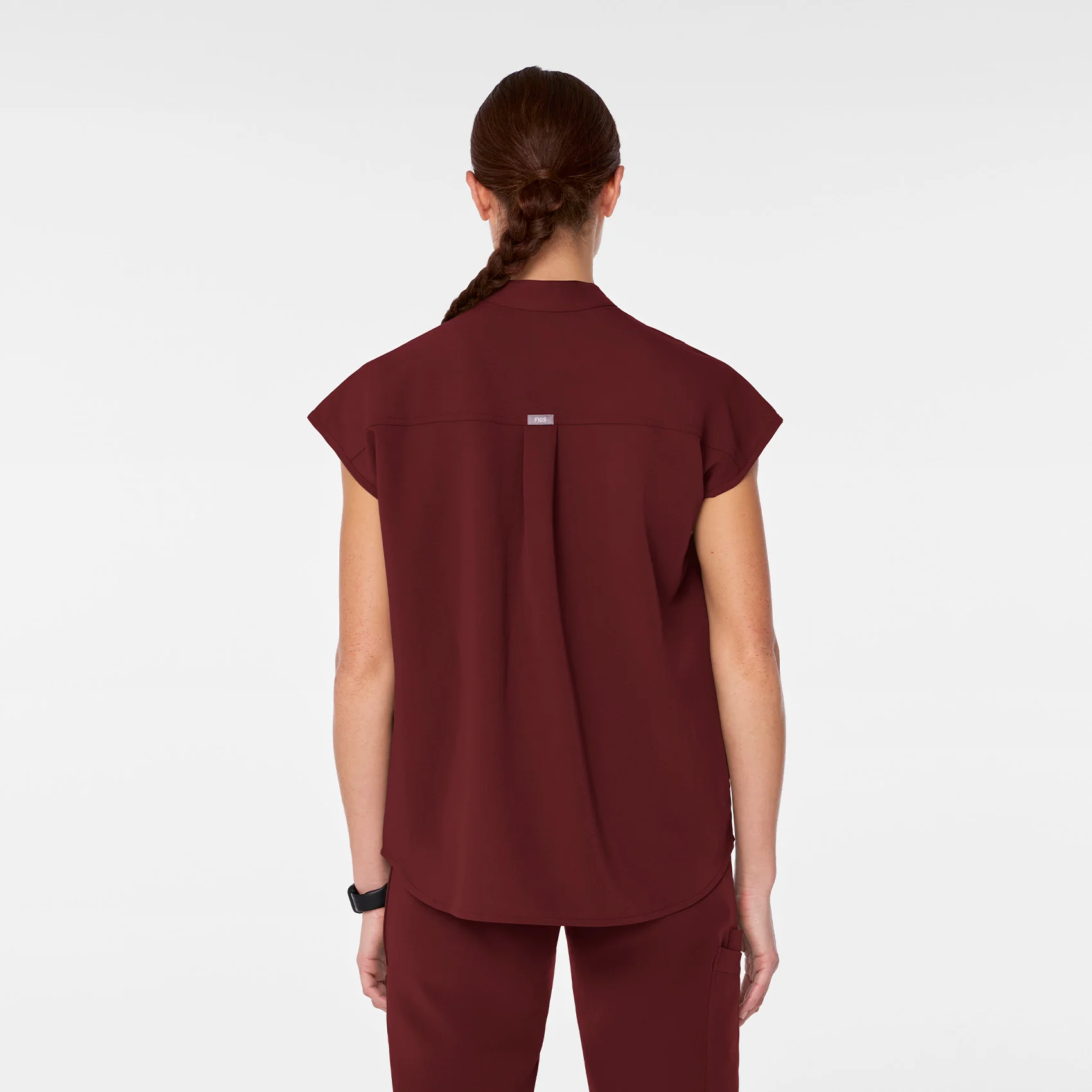 Women's Burgundy Rafaela™ - Oversized Scrub Top - Image 4