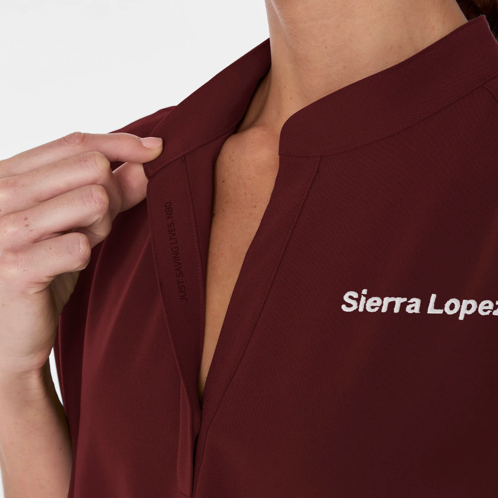 Women's Burgundy Rafaela™ - Oversized Scrub Top - Image 6