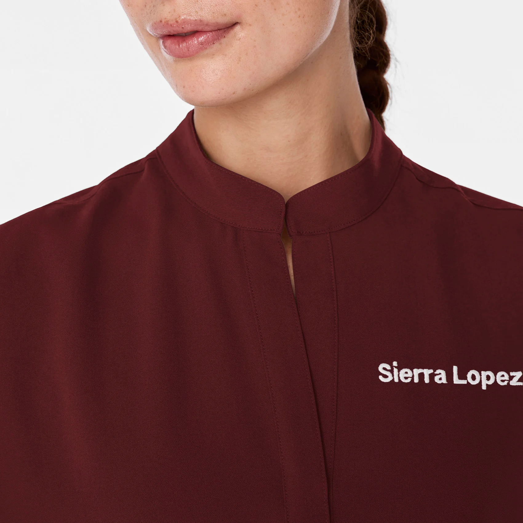 Women's Burgundy Rafaela™ - Oversized Scrub Top - Image 7