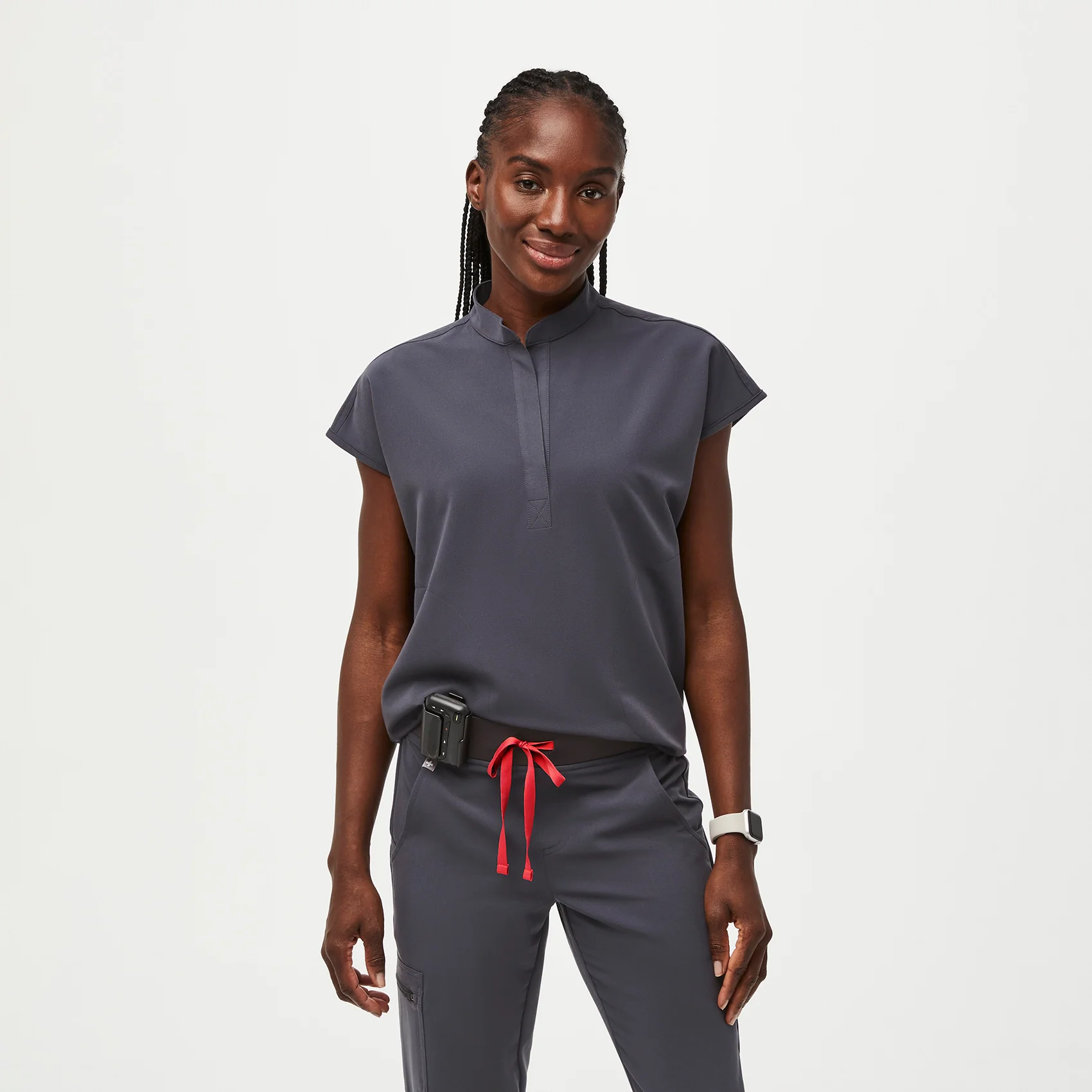 women's Charcoal Rafaela™ - Oversized Scrub Top