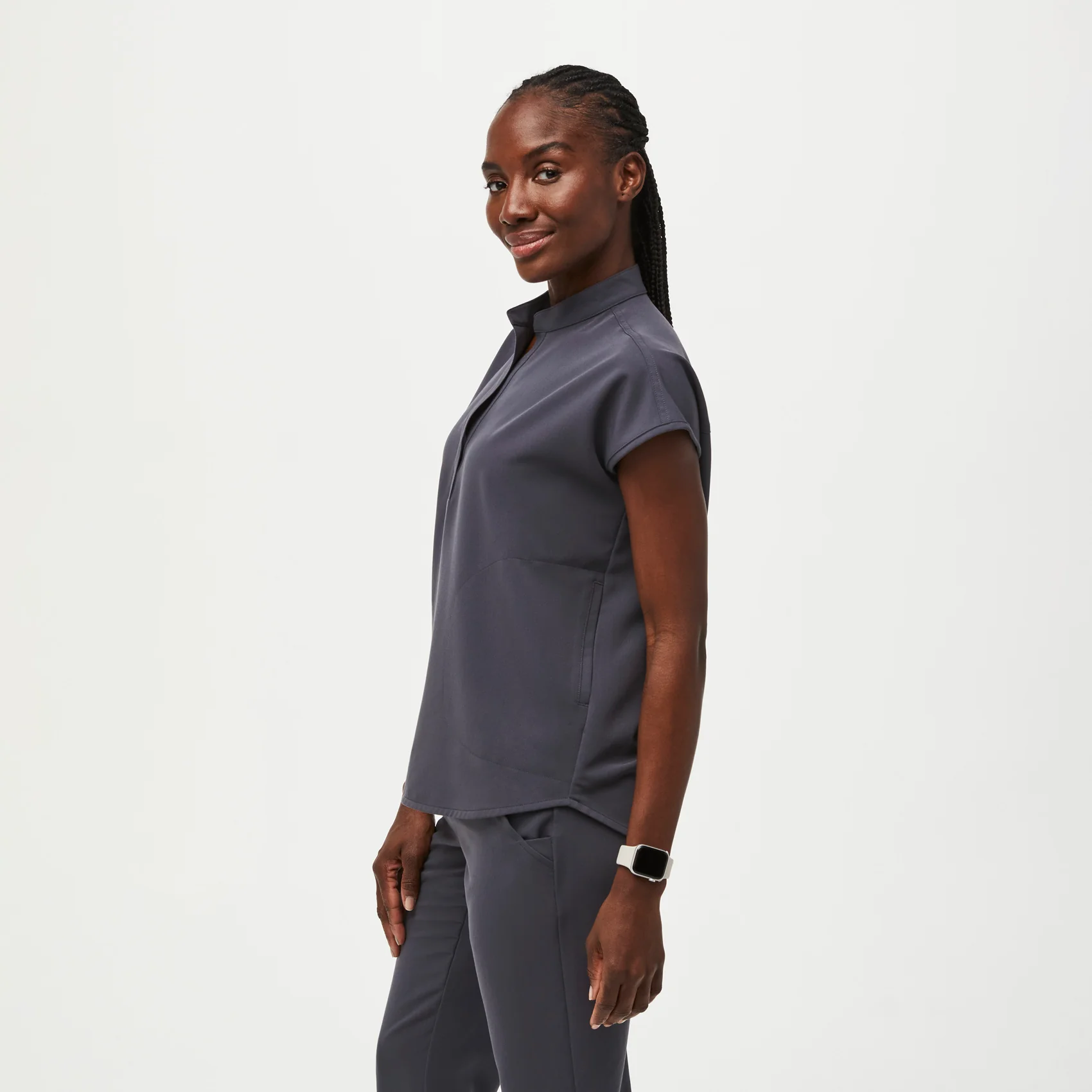 women's Charcoal Rafaela™ - Oversized Scrub Top - Image 3