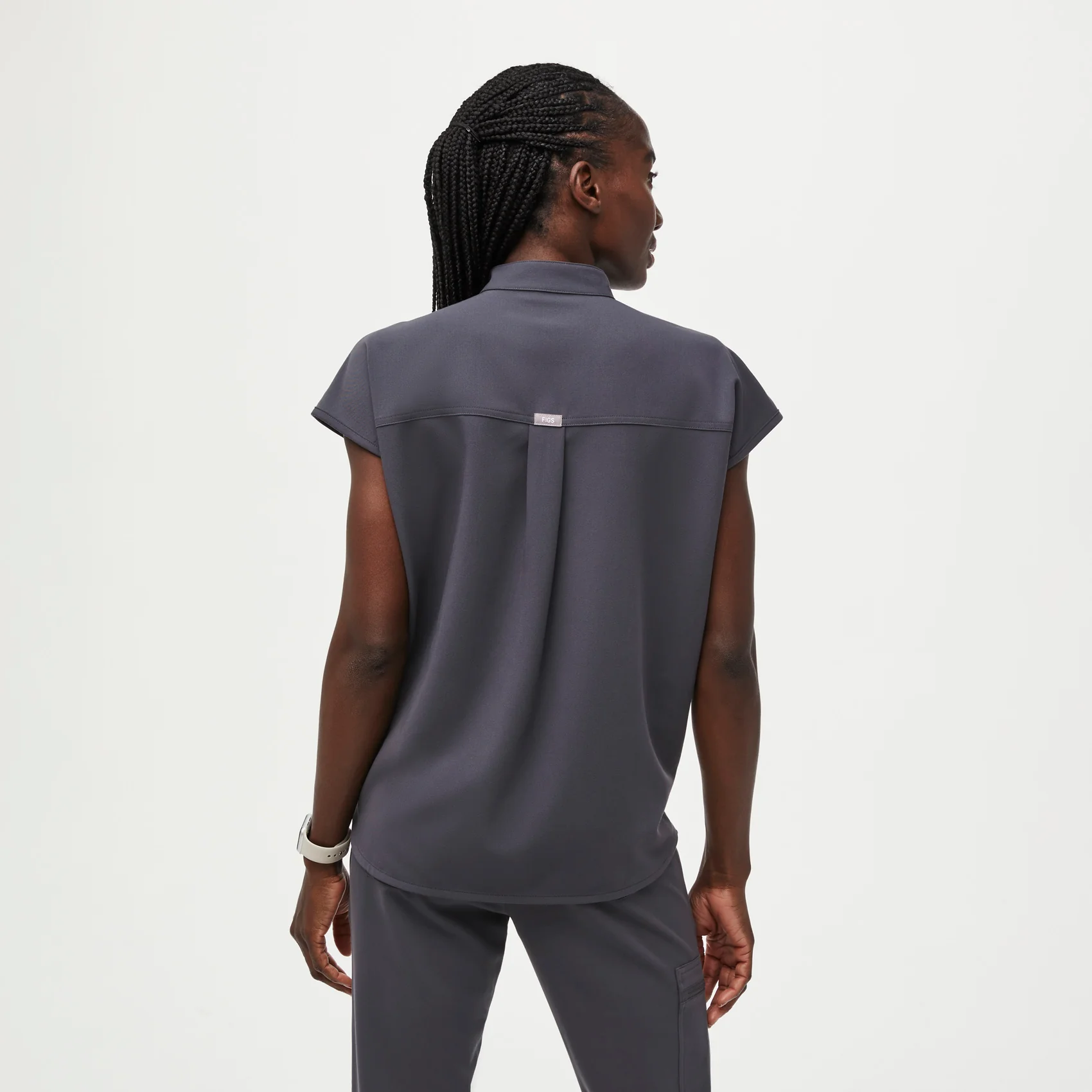 women's Charcoal Rafaela™ - Oversized Scrub Top - Image 4