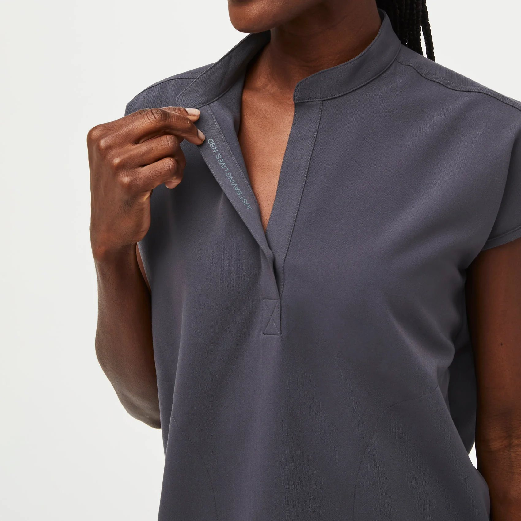 women's Charcoal Rafaela™ - Oversized Scrub Top - Image 5
