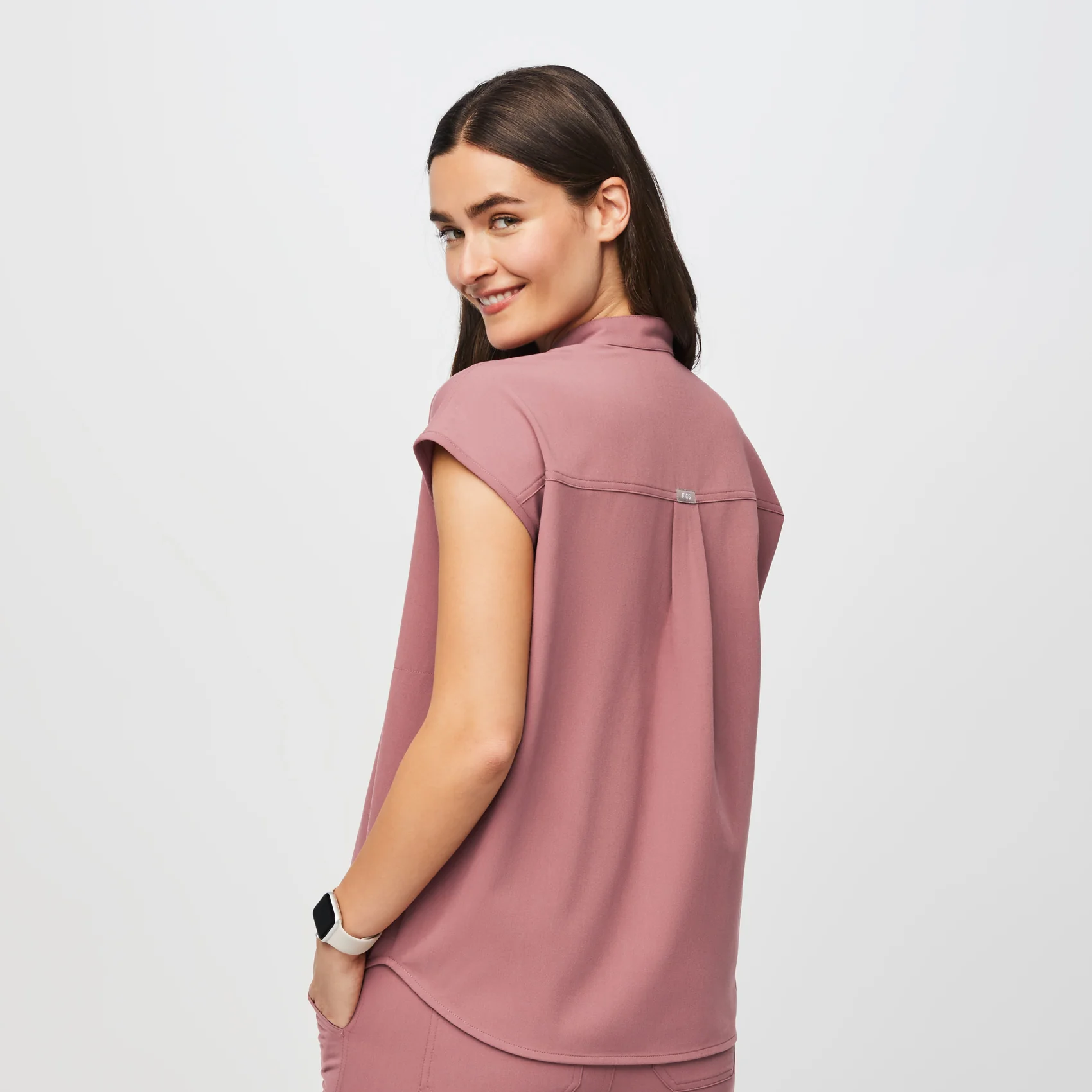 women's Mauve Rafaela™ - Oversized Scrub Top - Image 3