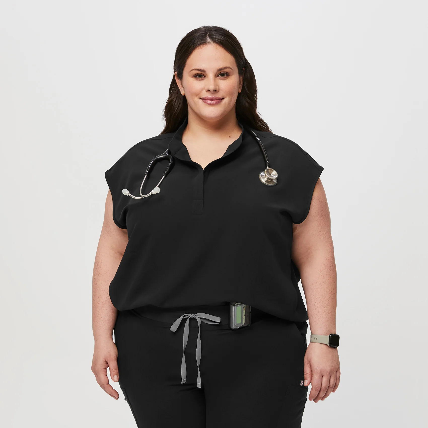 women's Black Rafaela™ - Oversized Scrub Top (3XL - 6XL)
