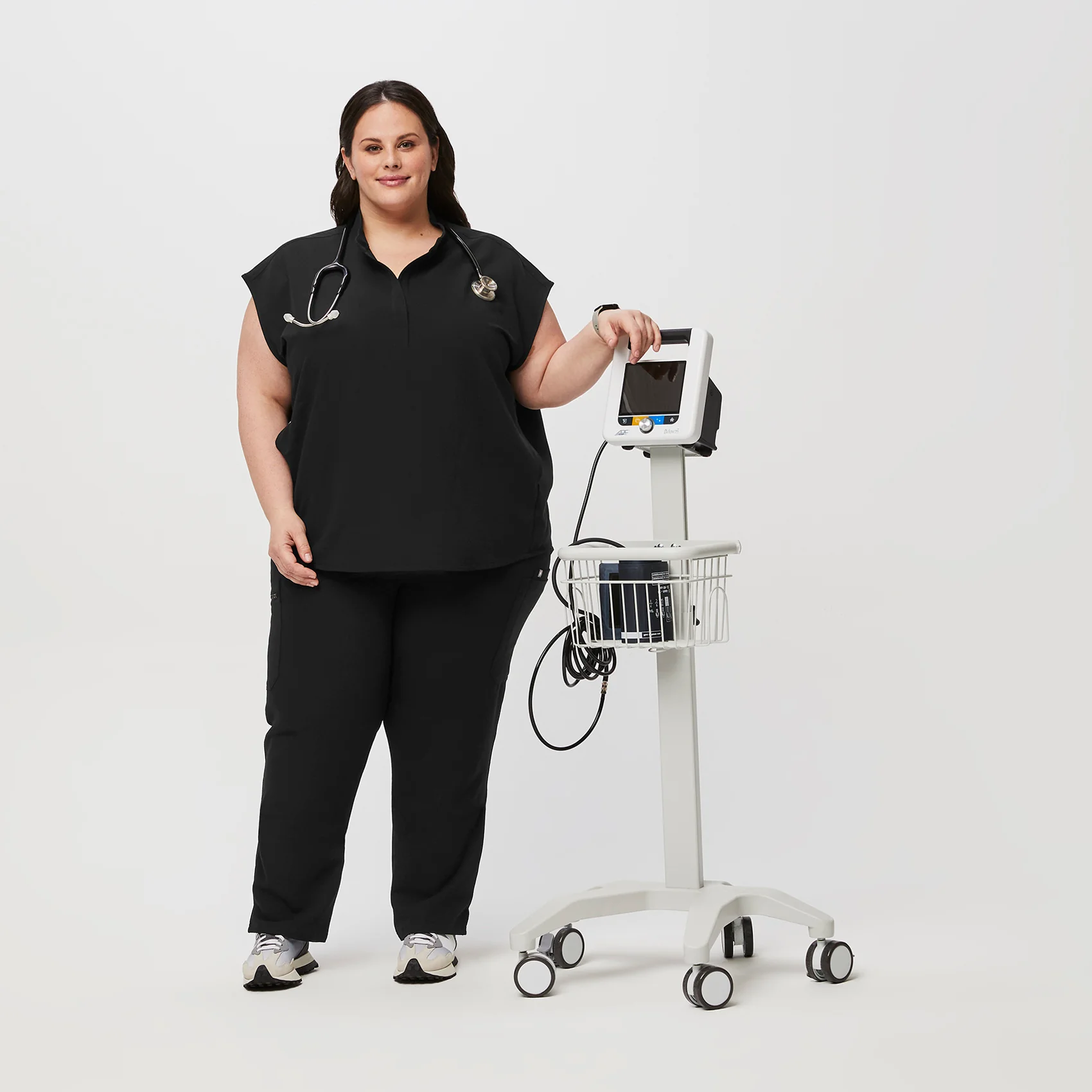 women's Black Rafaela™ - Oversized Scrub Top (3XL - 6XL) - Image 2