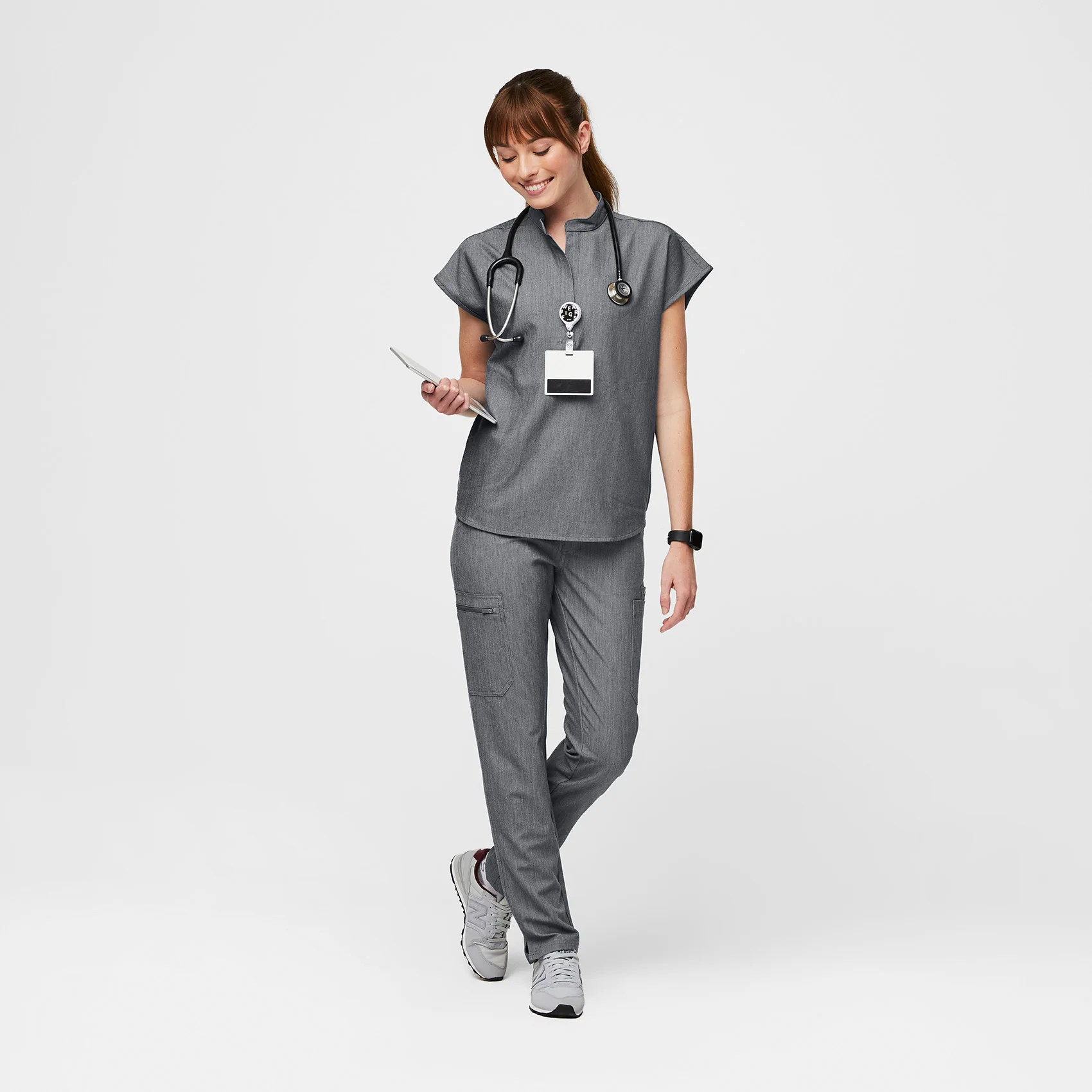 women's Graphite Rafaela™ - Oversized  Scrub Top (3XL - 6XL) - Image 6
